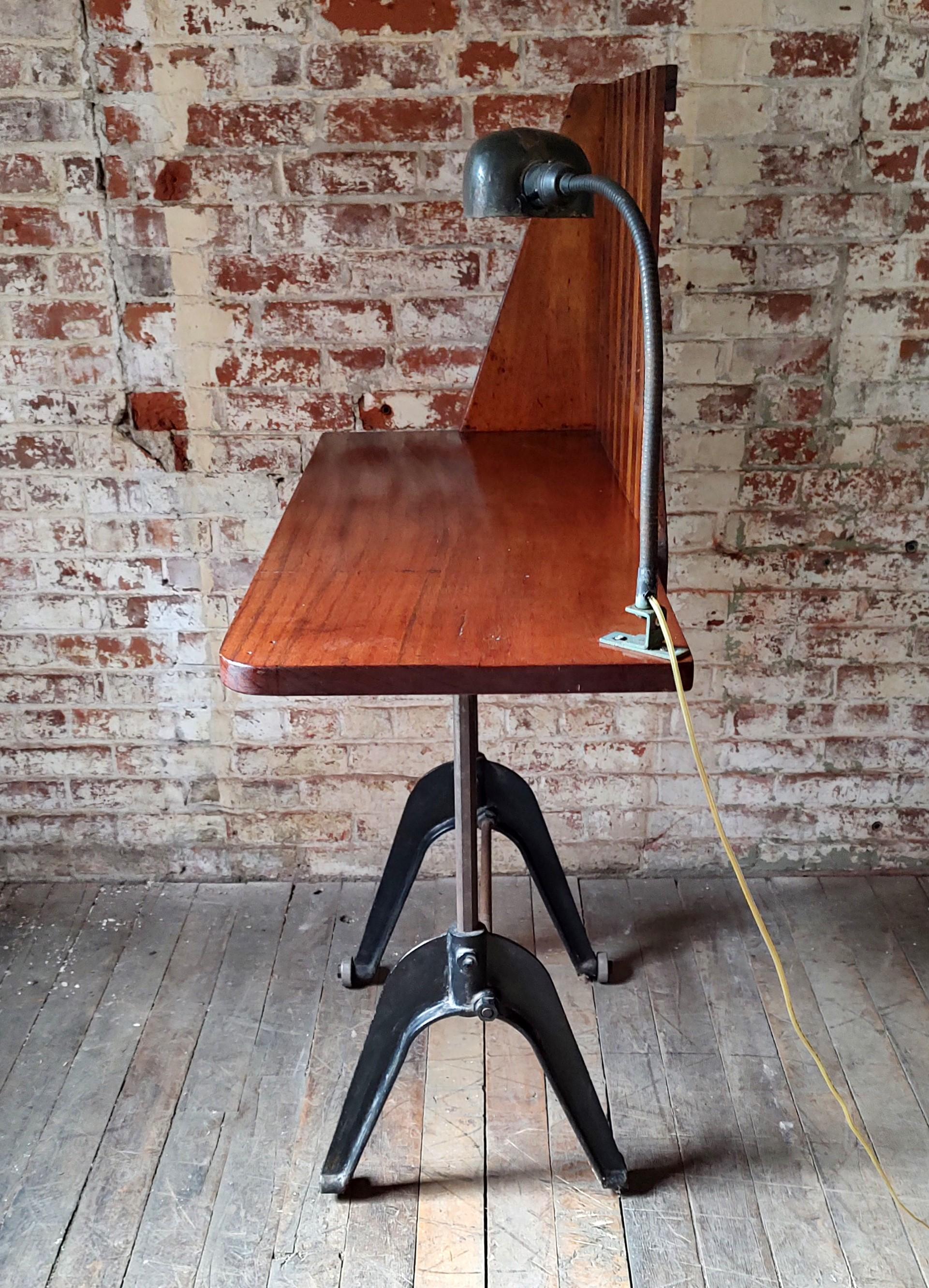 Adjustable Vintage Industrial Desk For Sale 5