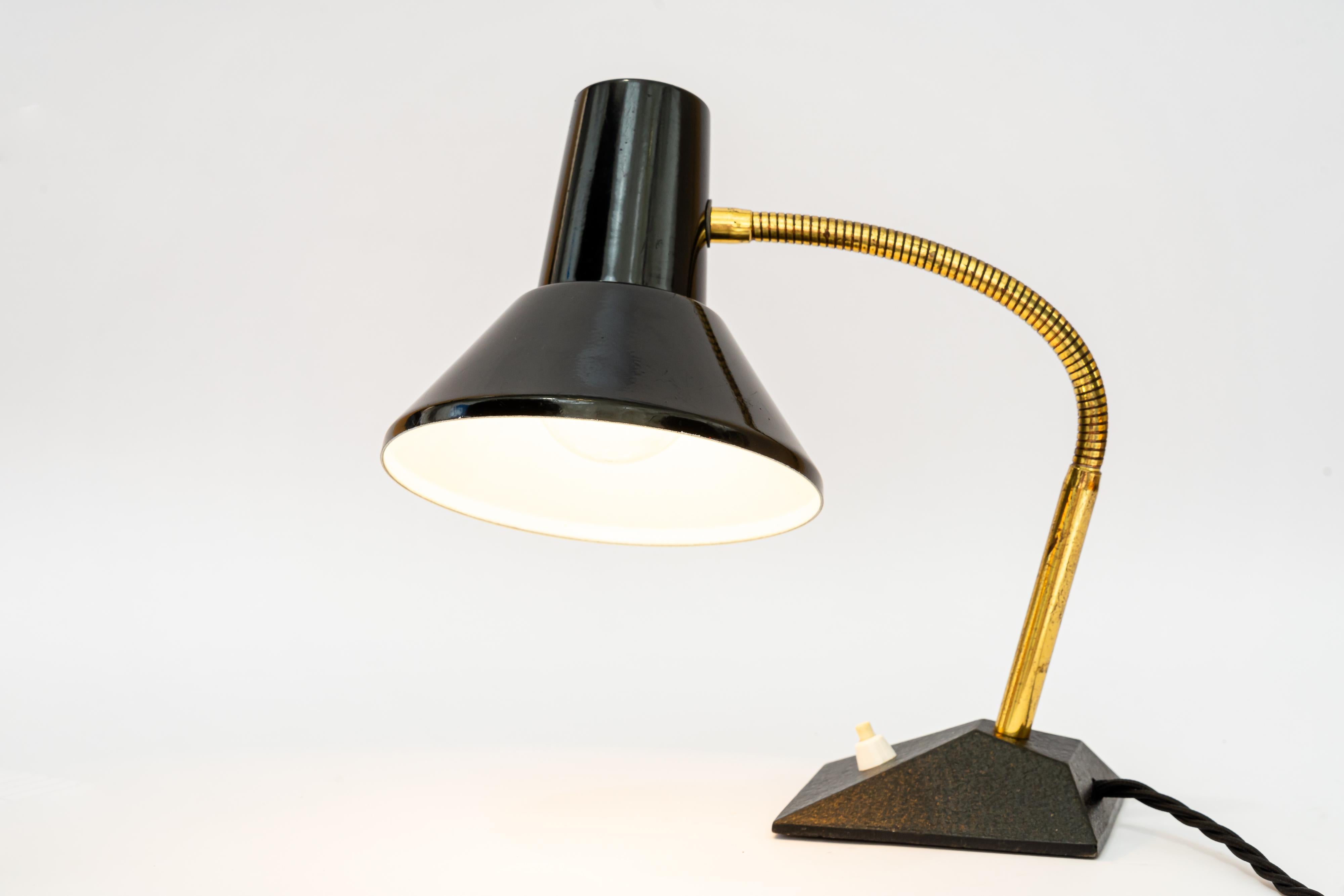 Blackened Adjustable vintage table lamp vienna around 1960s For Sale