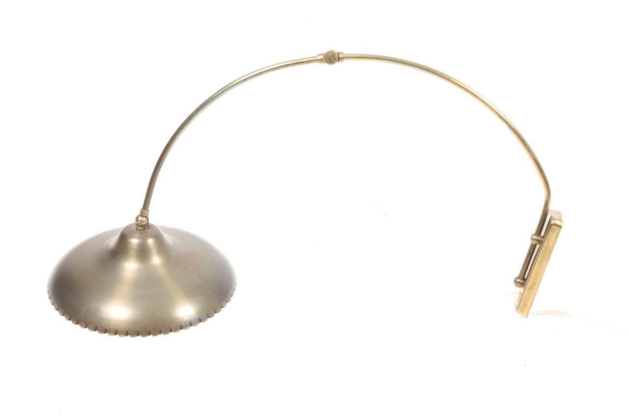 Adjustable Wall Lamp in Brass, Made in Denmark, 1950s 1