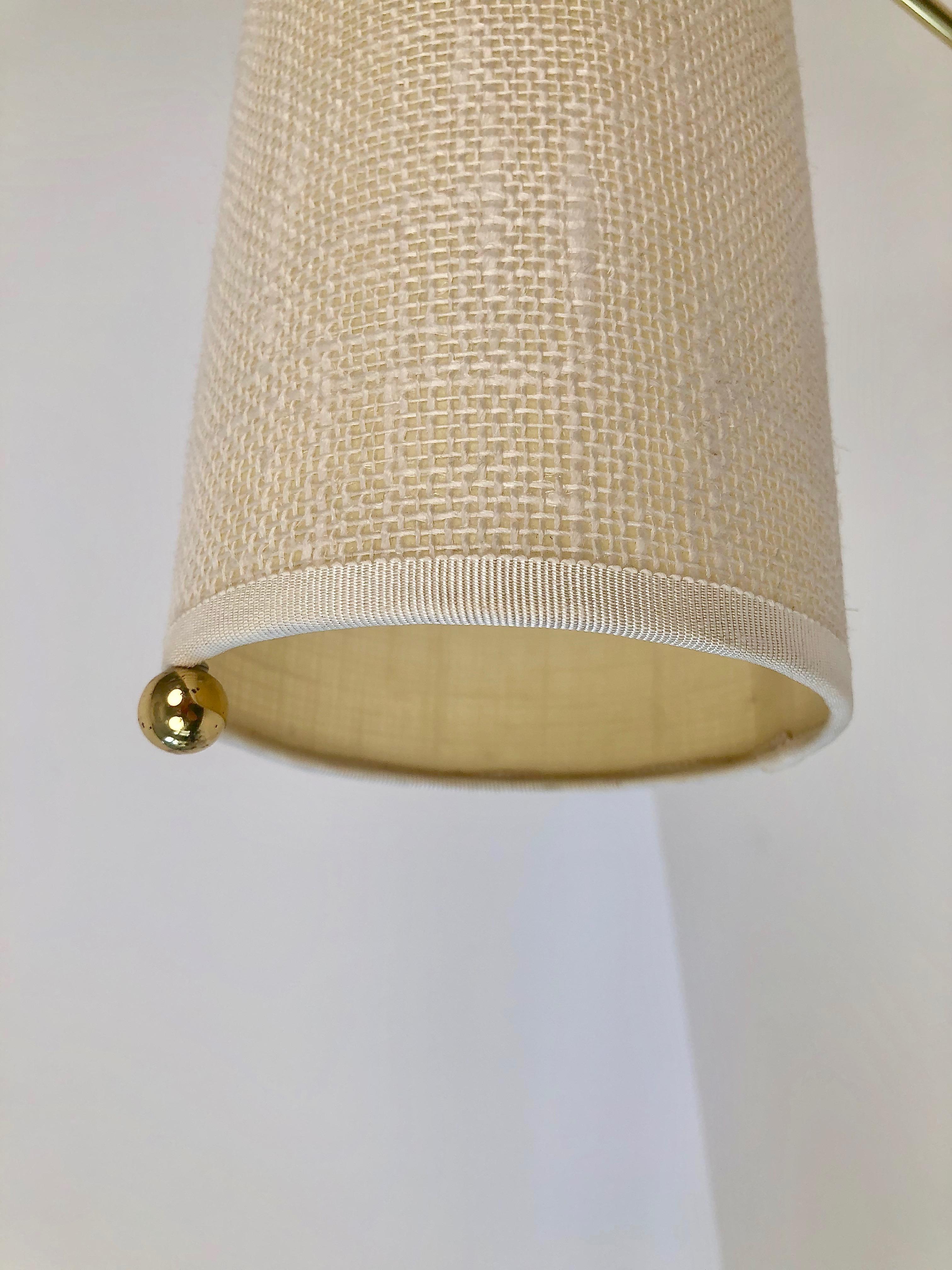 Austrian Adjustable Wall Light in Brass with Linen Shade 1960, Austria