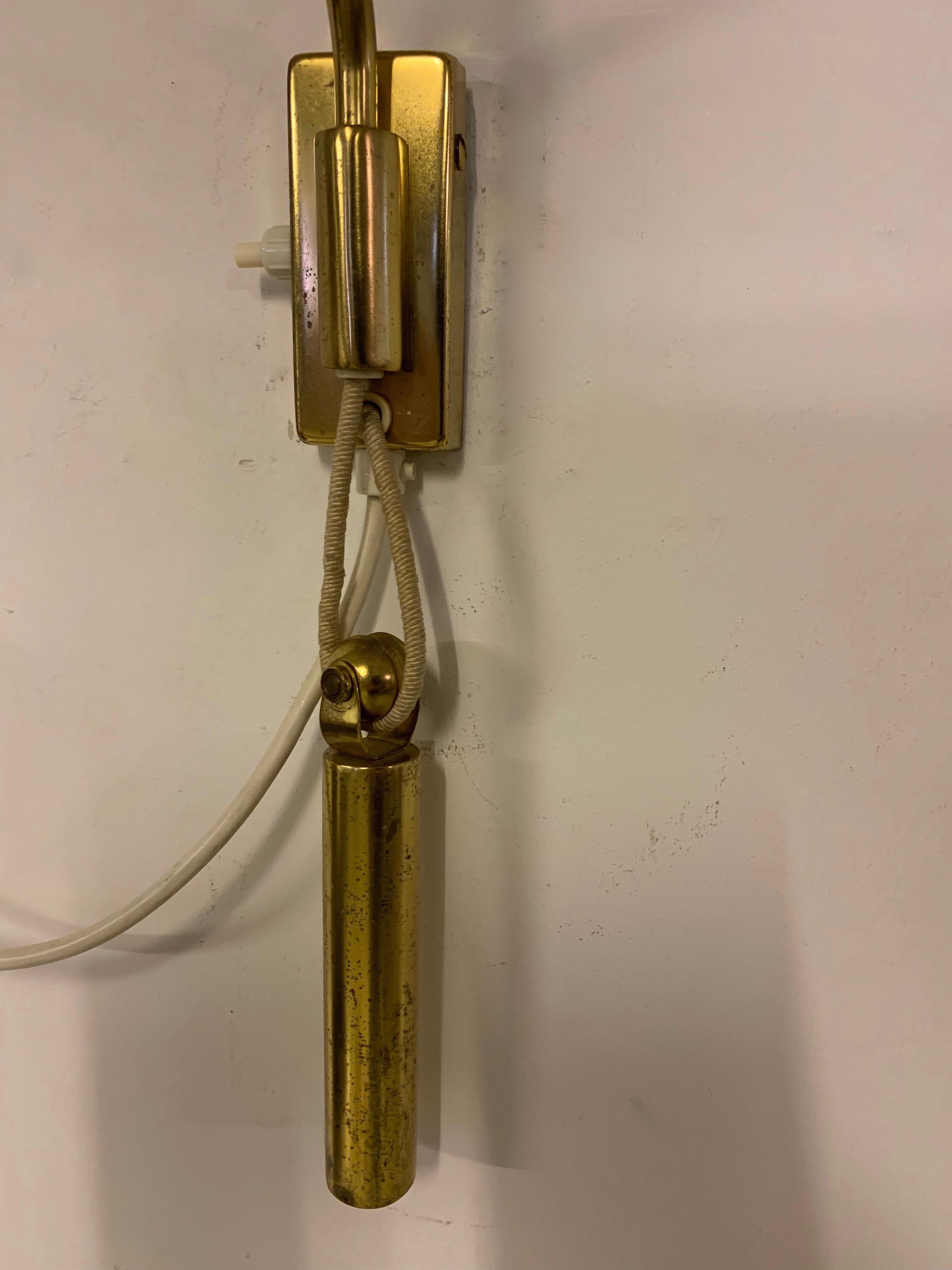 German Adjustable Wall Light with Counterweight For Sale