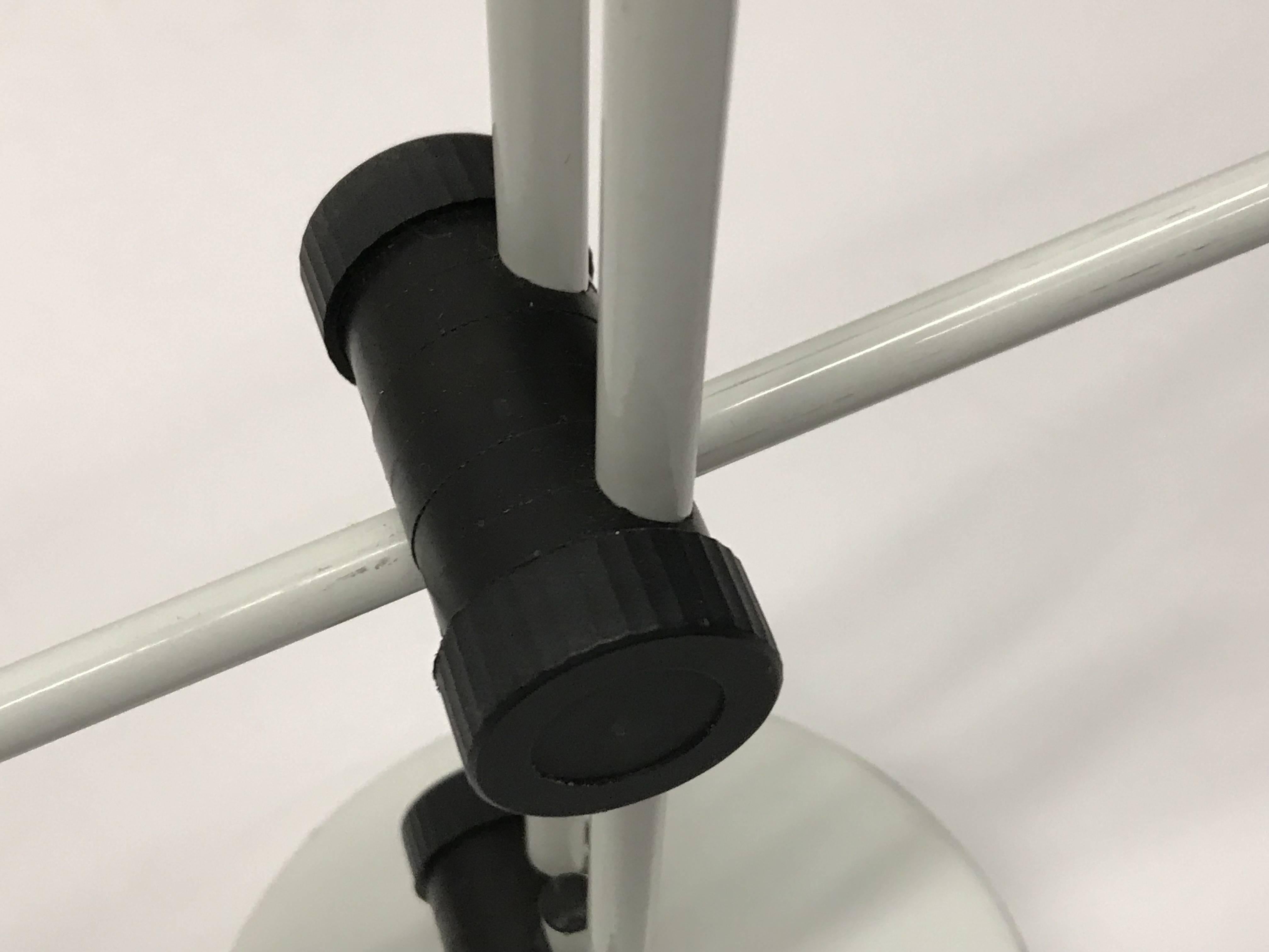 Danish Adjustable White Lacquered Metal Desk Lamp
