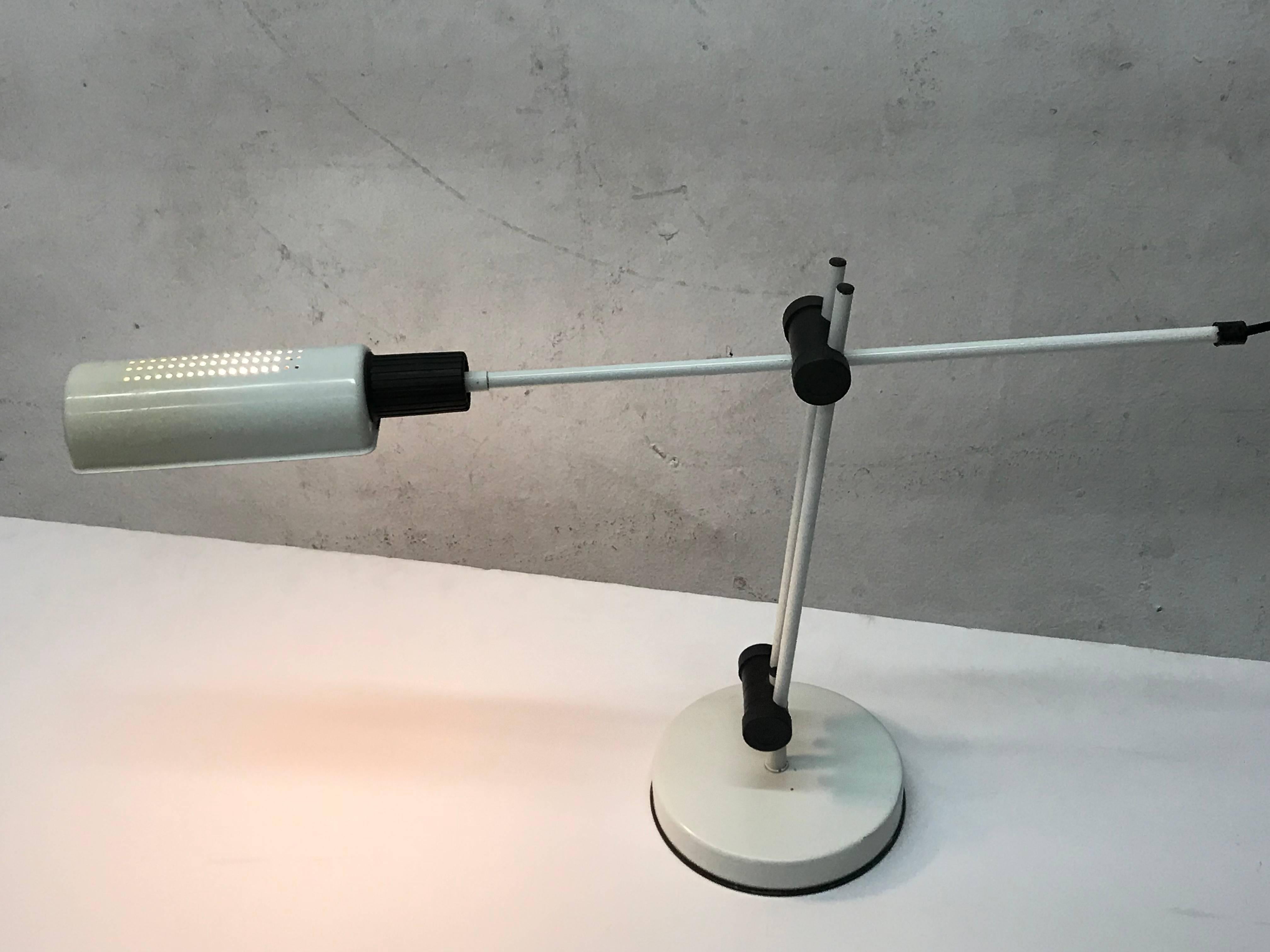 Adjustable White Lacquered Metal Desk Lamp 2