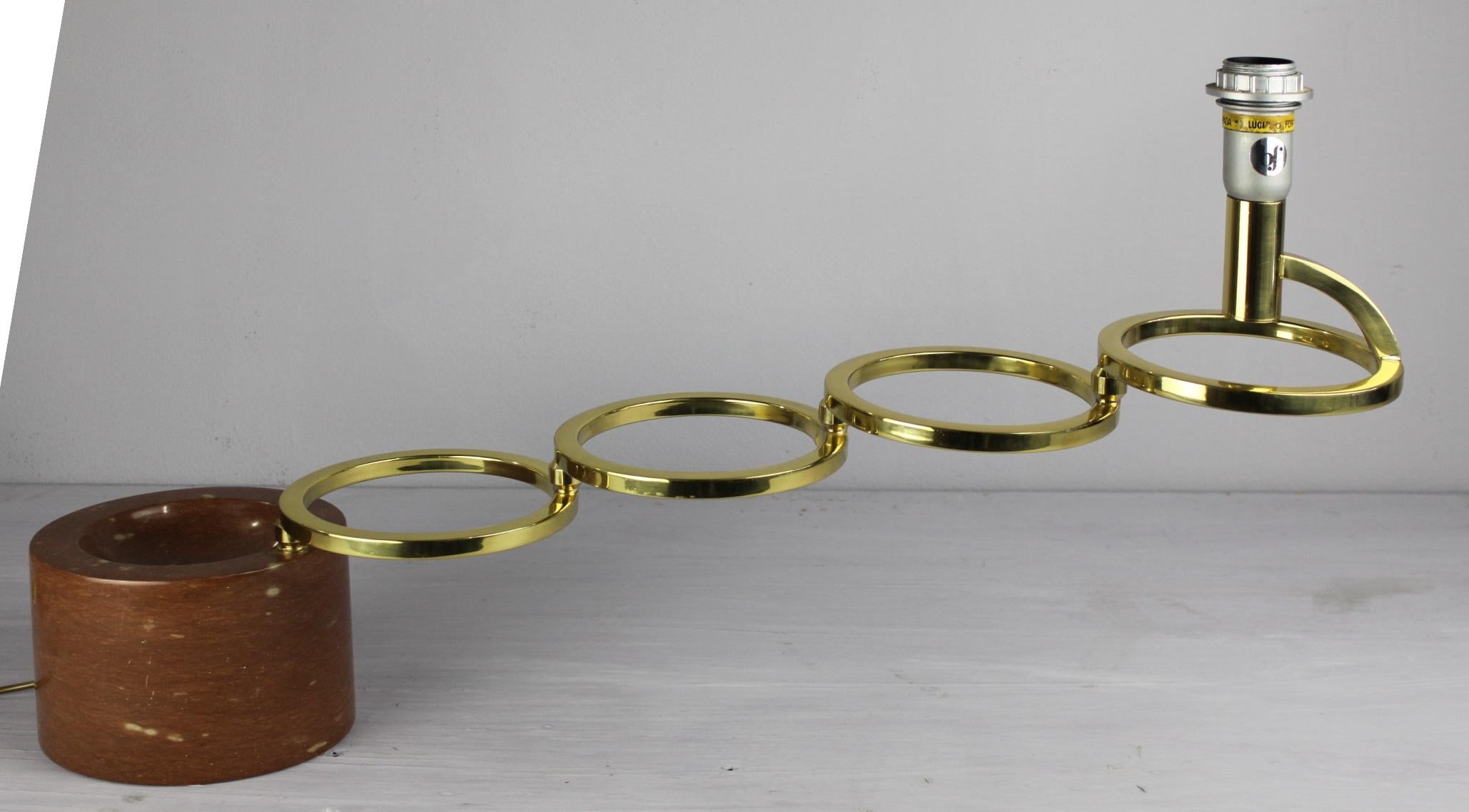 Hand-Crafted adjustable willy rizzo lamp perfect condition signed bf red verona marble base