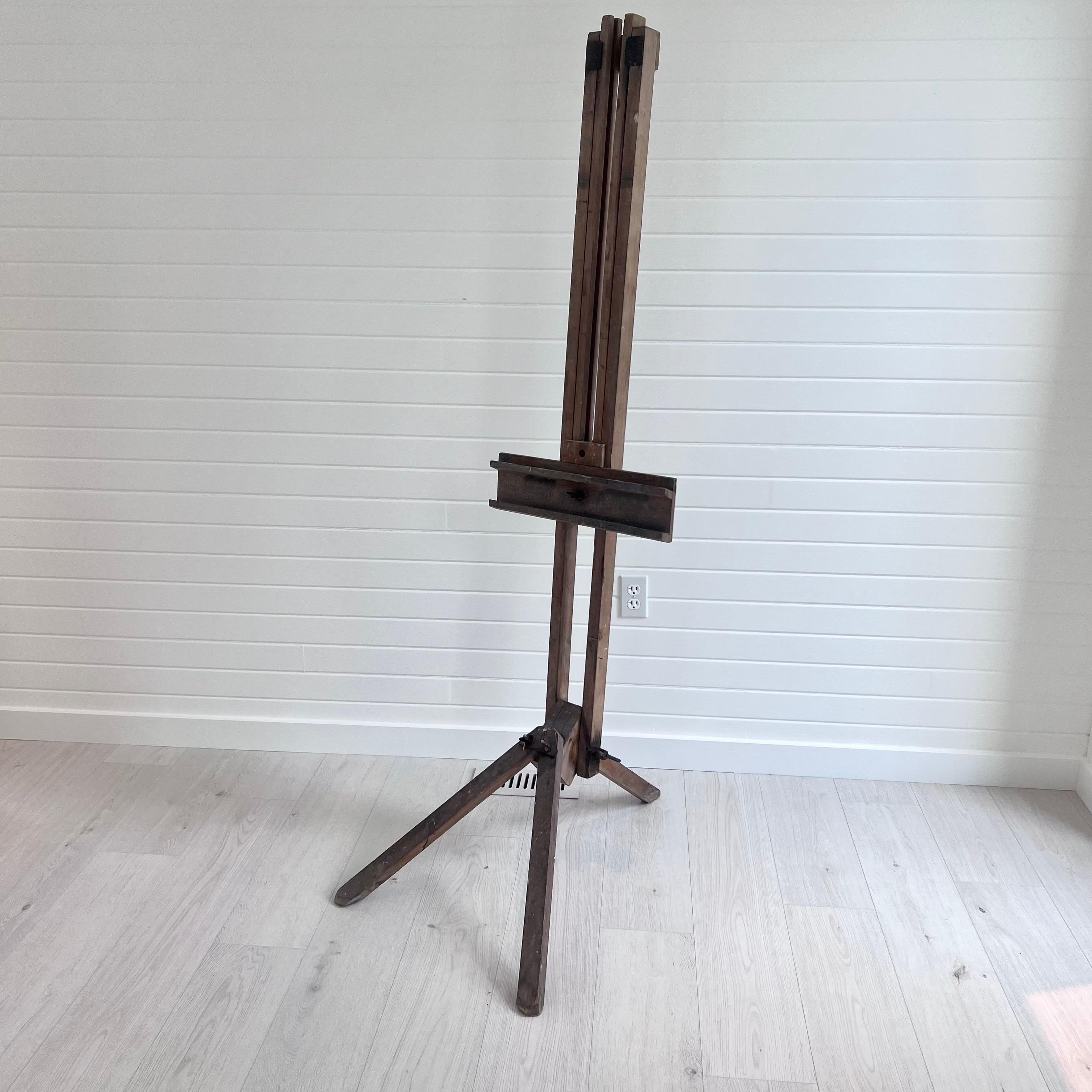Hand Easel Adjustable Wood Easel, 1950s For Sale at 1stDibs