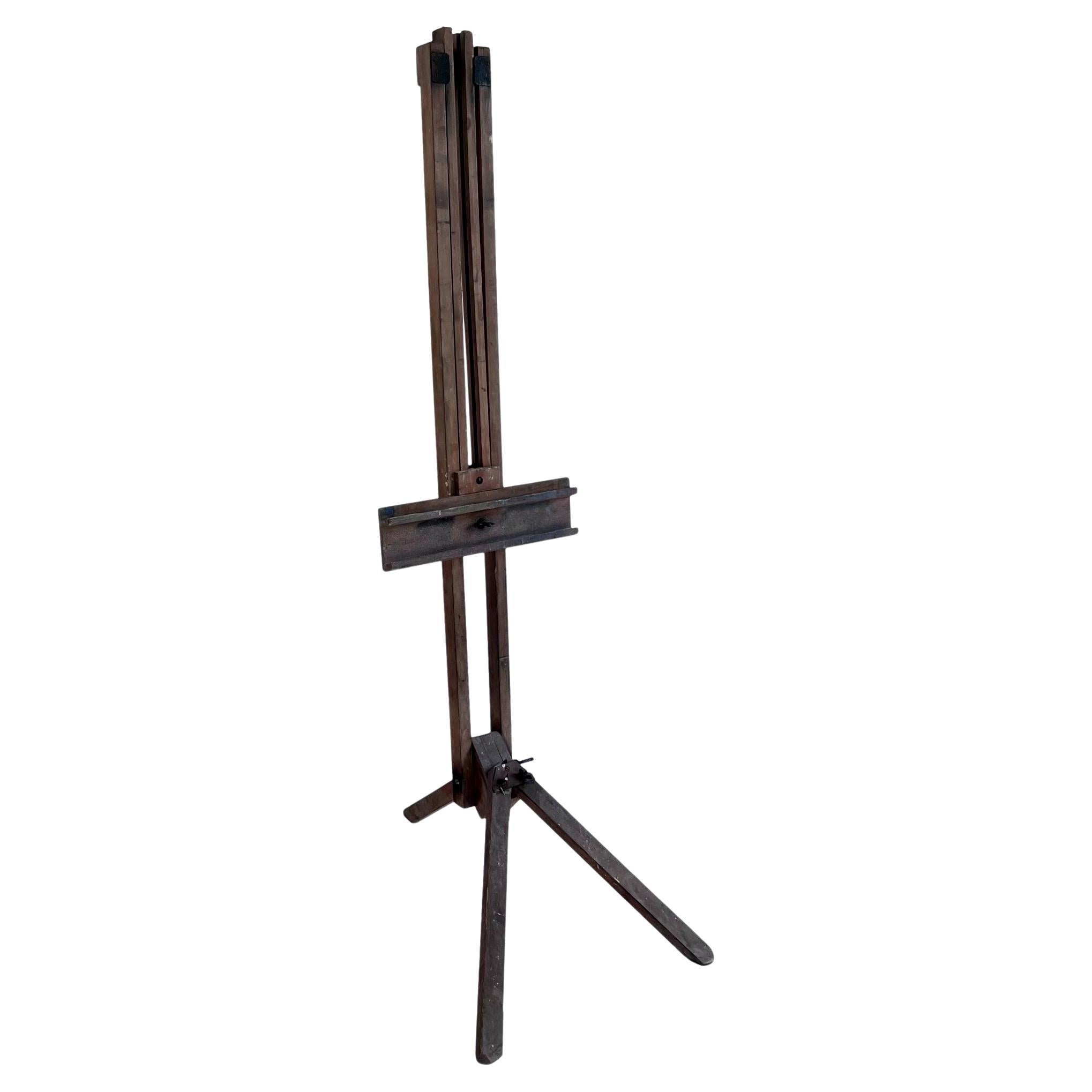 Very Large Fully Adjustable Studio Easel from the Slade at 1stDibs