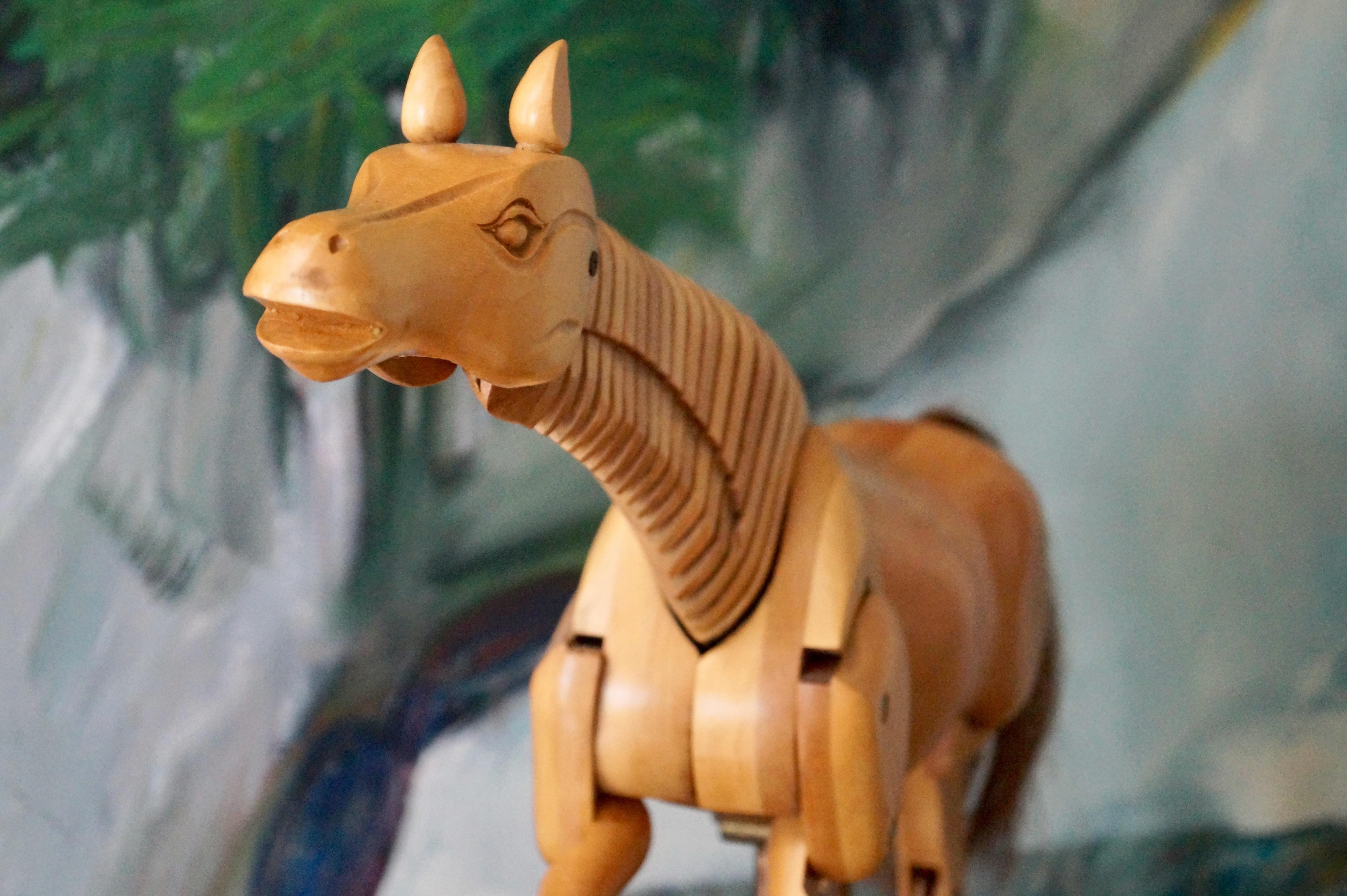 Late 20th Century Adjustable Wooden Artist's Horse Figure, Germany, 1970s