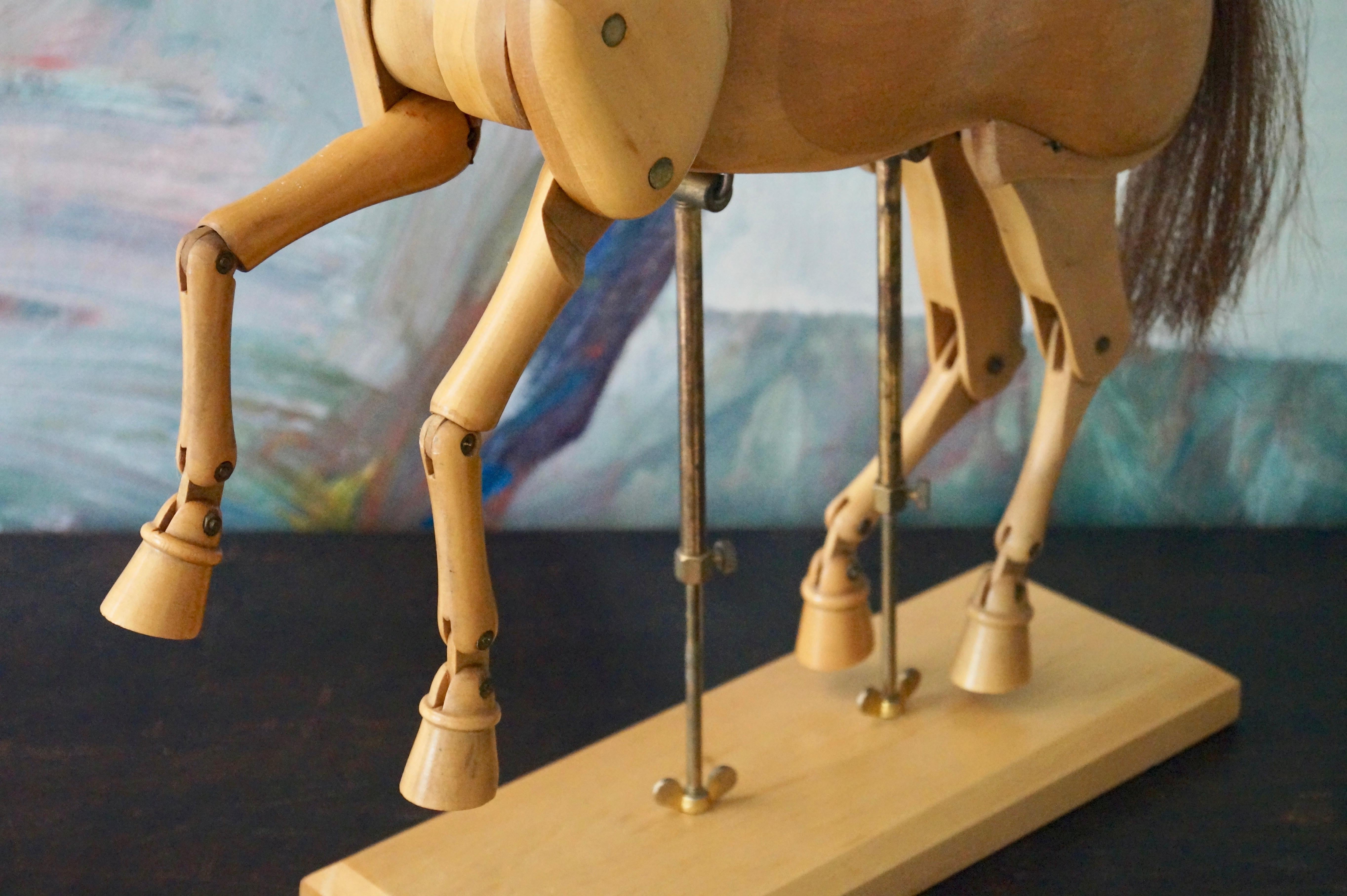 Adjustable Wooden Artist's Horse Figure, Germany, 1970s 1