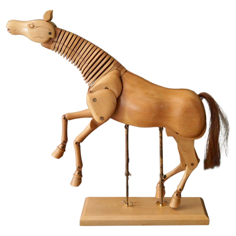 Adjustable Wooden Artist's Horse Figure, Germany, 1970s For Sale at 1stDibs
