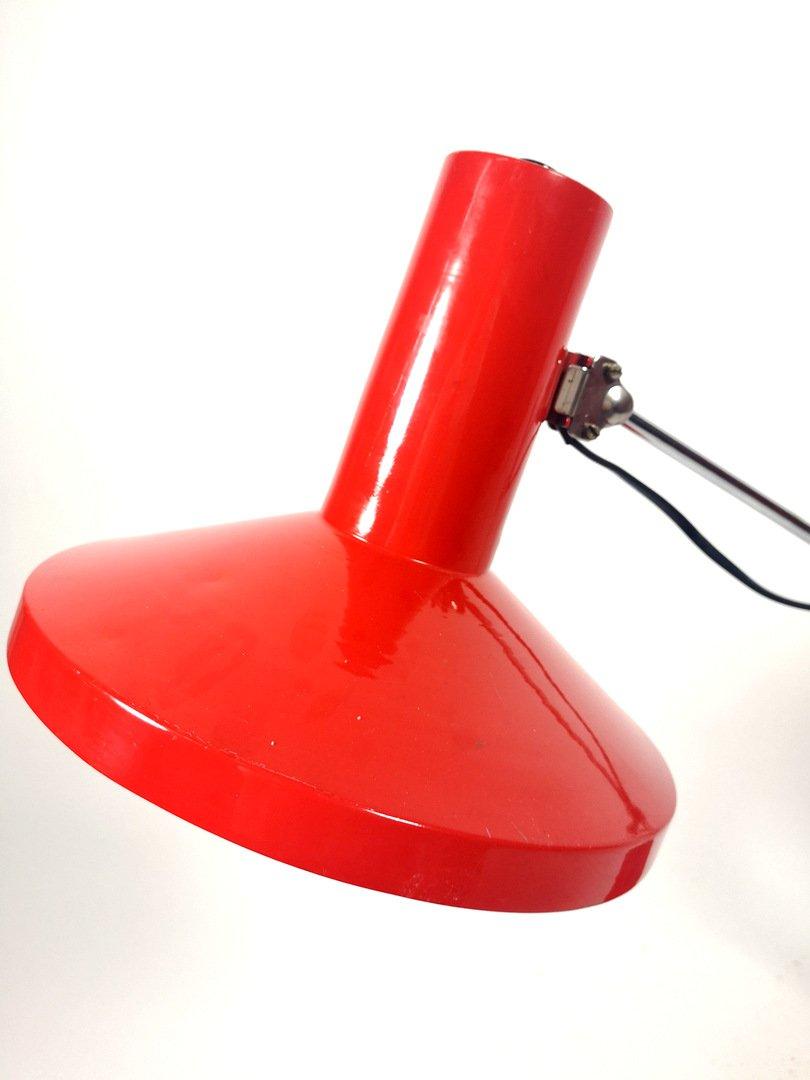 Late 20th Century Adjustable Industrial Workshop / Desk Lamp, Red Painted Steel, 1970s