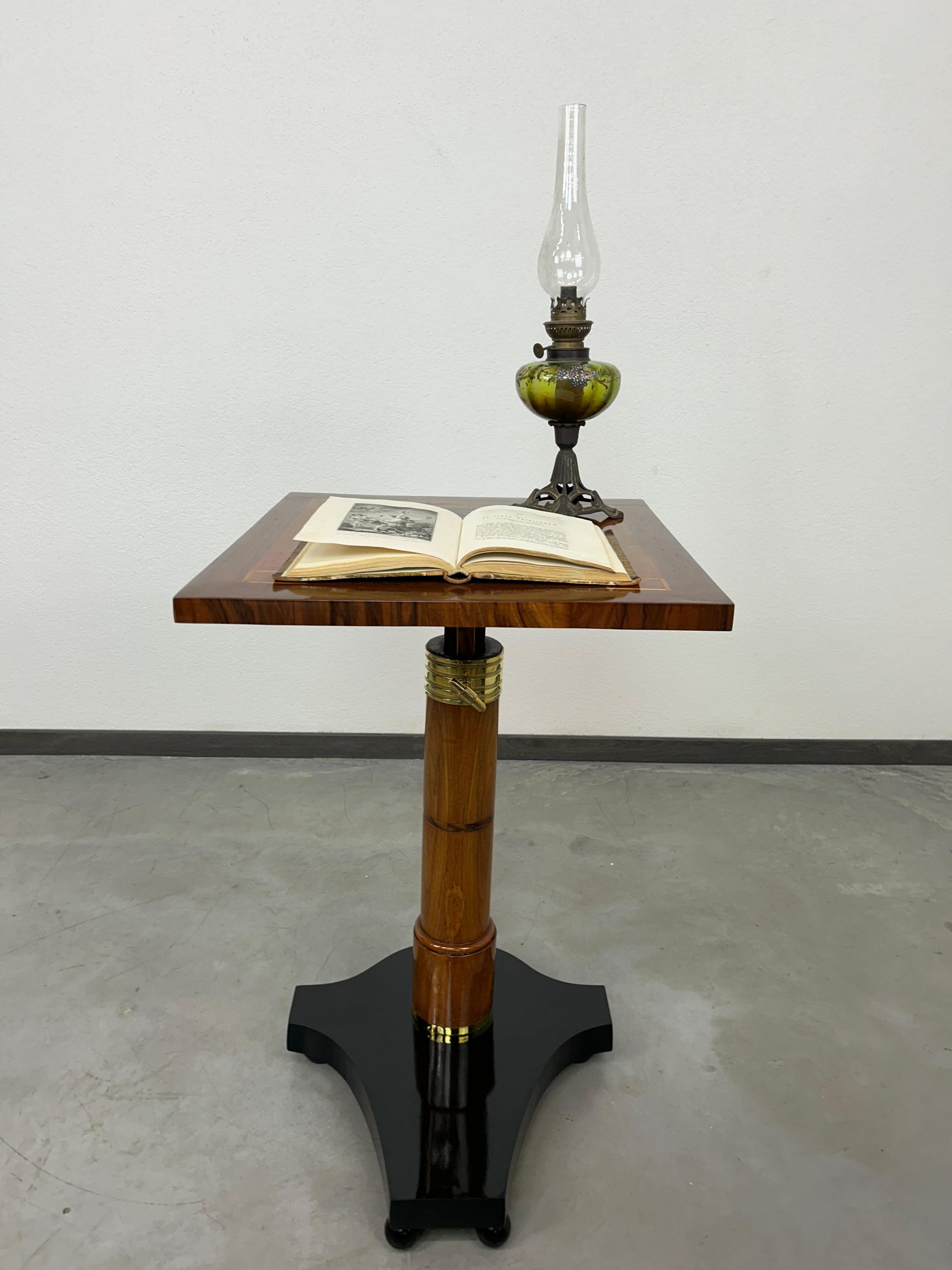 Adjustable writing table with Adam and Eve inlay For Sale 1