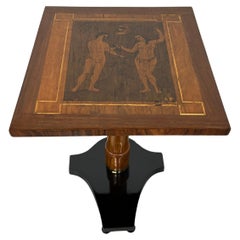 Antique Adjustable writing table with Adam and Eve inlay