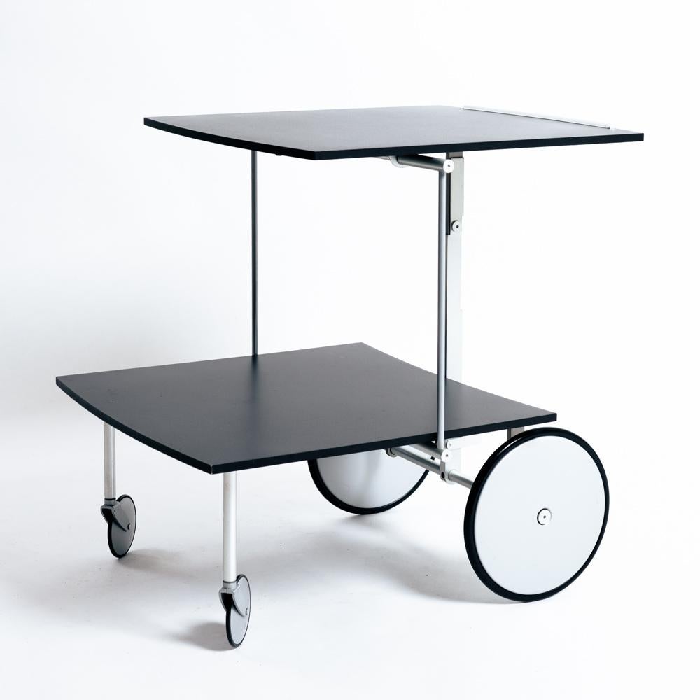 Aluminum Adjustable Ycami bar cart by Raul Barbieri, Italy, 1990s