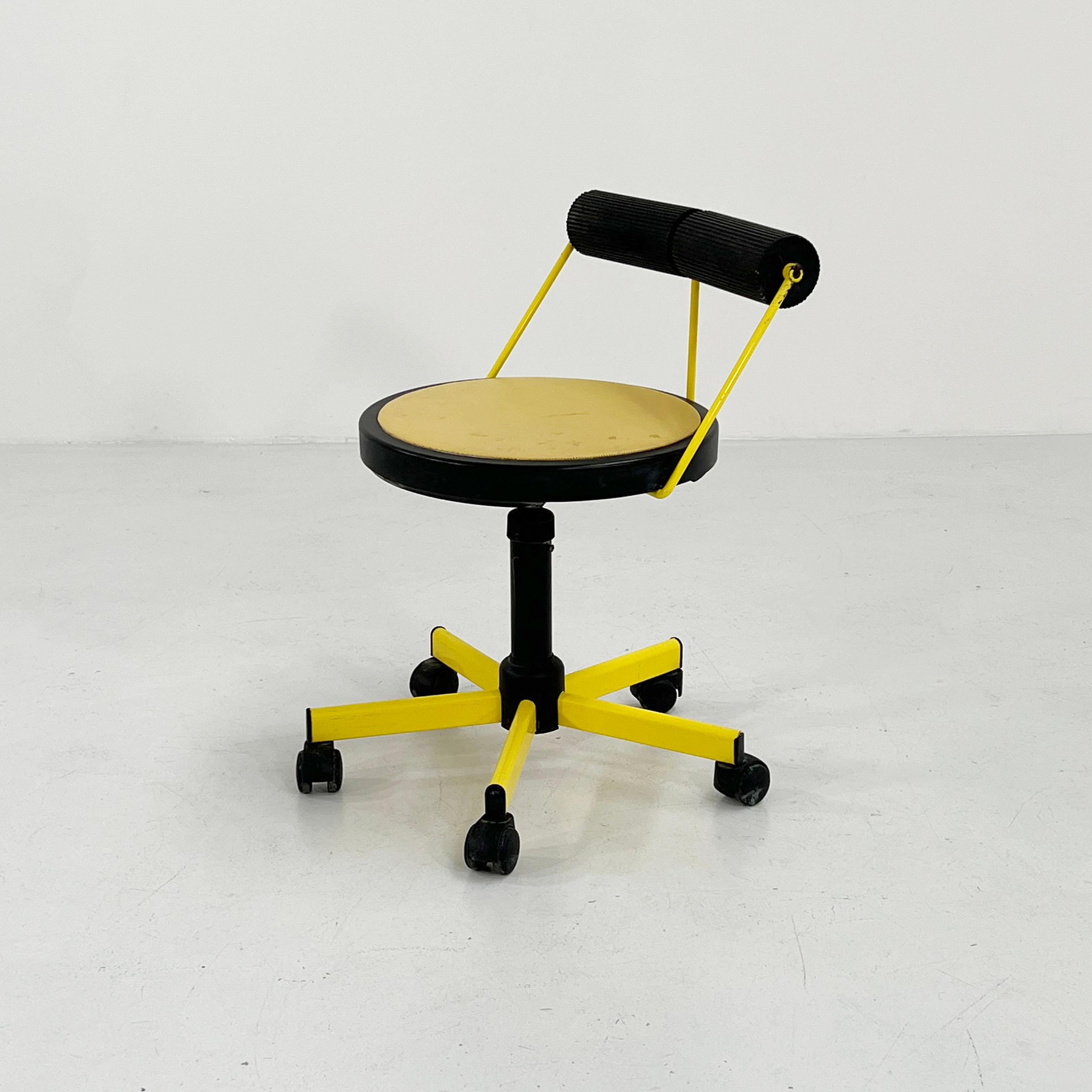 Late 20th Century Adjustable Yellow Desk Chair from Bieffeplast, 1980s