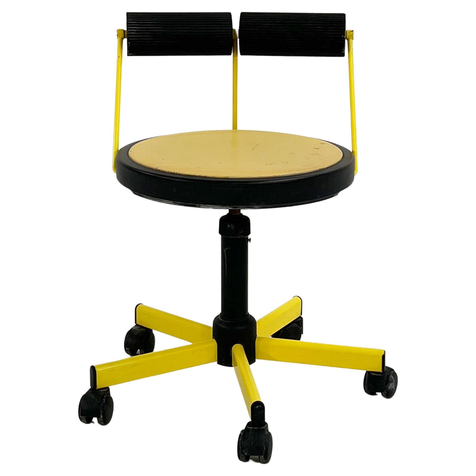 Adjustable Yellow Desk Chair from Bieffeplast, 1980s