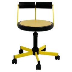 Vintage Adjustable Yellow Desk Chair from Bieffeplast, 1980s