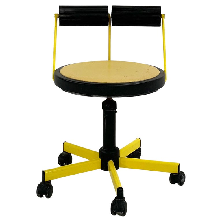 Adjustable Yellow Desk Chair from Bieffeplast, 1980s For Sale at 1stDibs