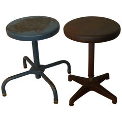 Adjusto Stools of Steel, Industrial, Sold as Pair