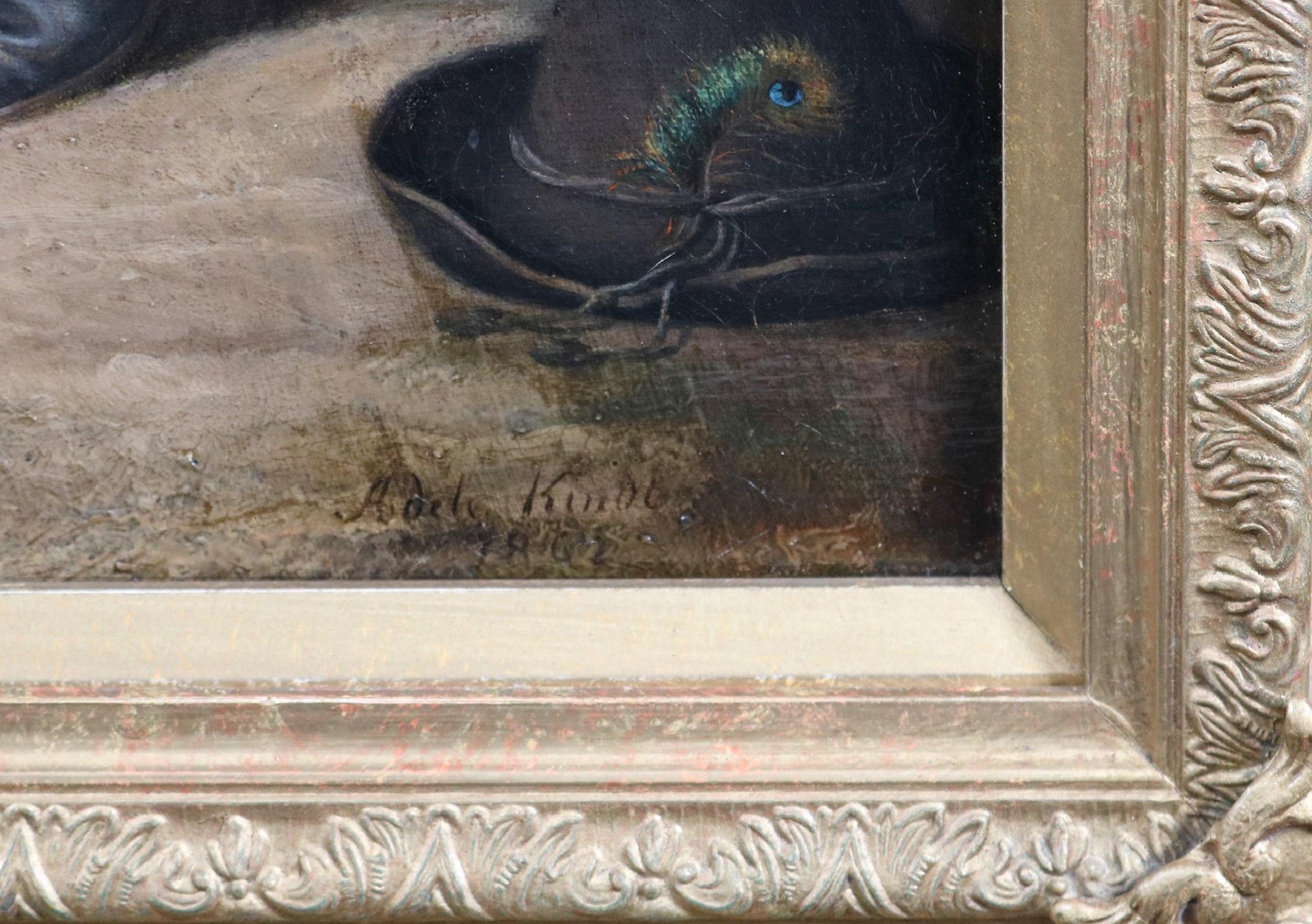Une Affection Tacite - Pittura ad olio romantica del XIX secolo Ragazza e ammiratore innamorato 3