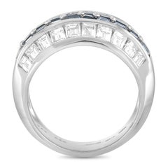 Adler 18 Karat White Gold 1.76 Carat Diamond and Sapphire Ring
