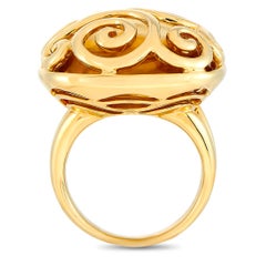 Citrin-Ring aus 18 Karat Gelbgold mit Adler