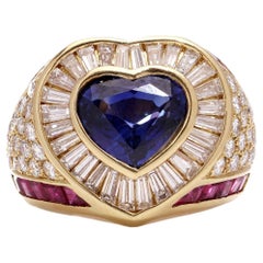 Adler 18kt Gold Sapphire Ruby and Diamond Ring