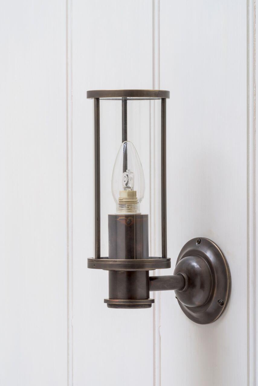 Industrial Adler Cast and Patinated Bronze Finish Wall Light Sconce  For Sale