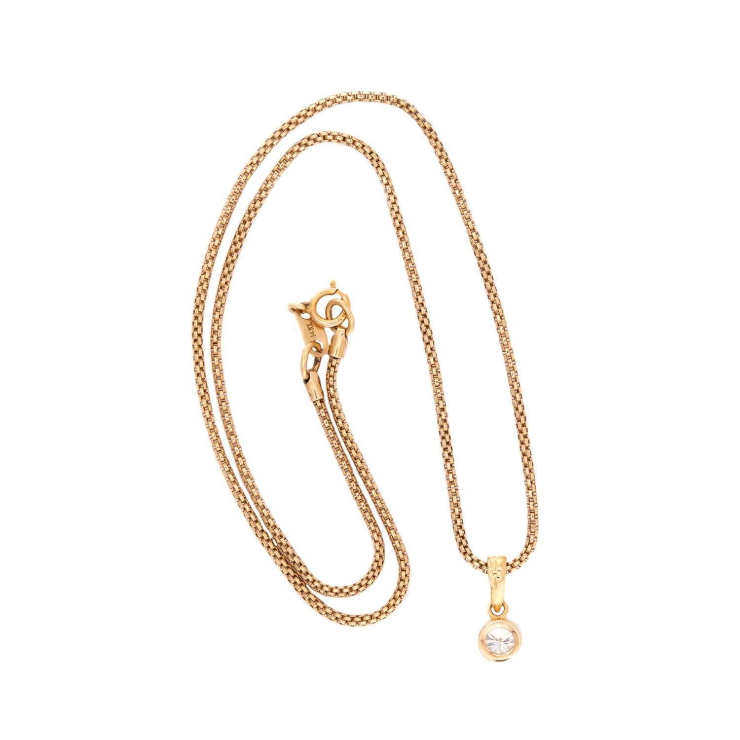 Taglio brillante Collana con diamanti Adler Estate 18k/14k in vendita