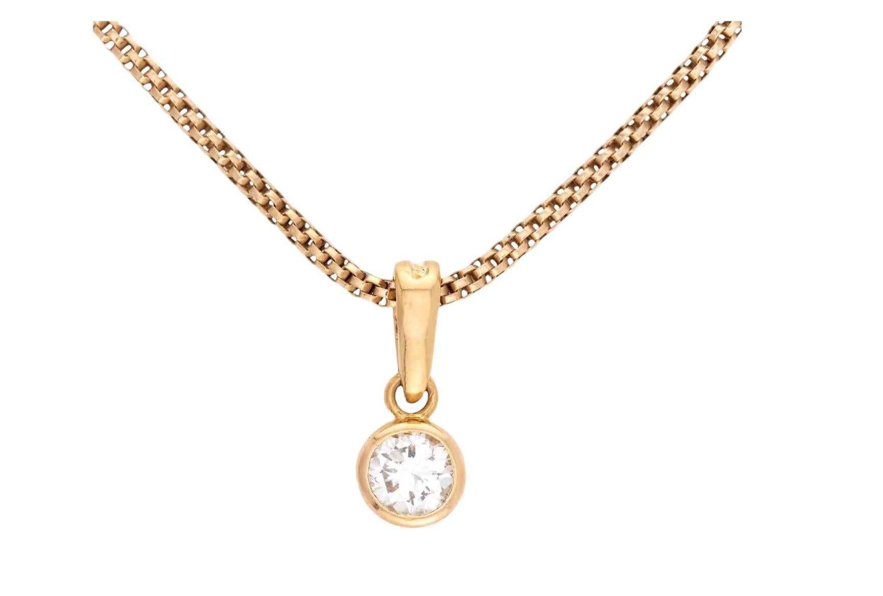 ADLER Estate 18k/14k Diamant-Anhänger-Halskette Damen im Angebot