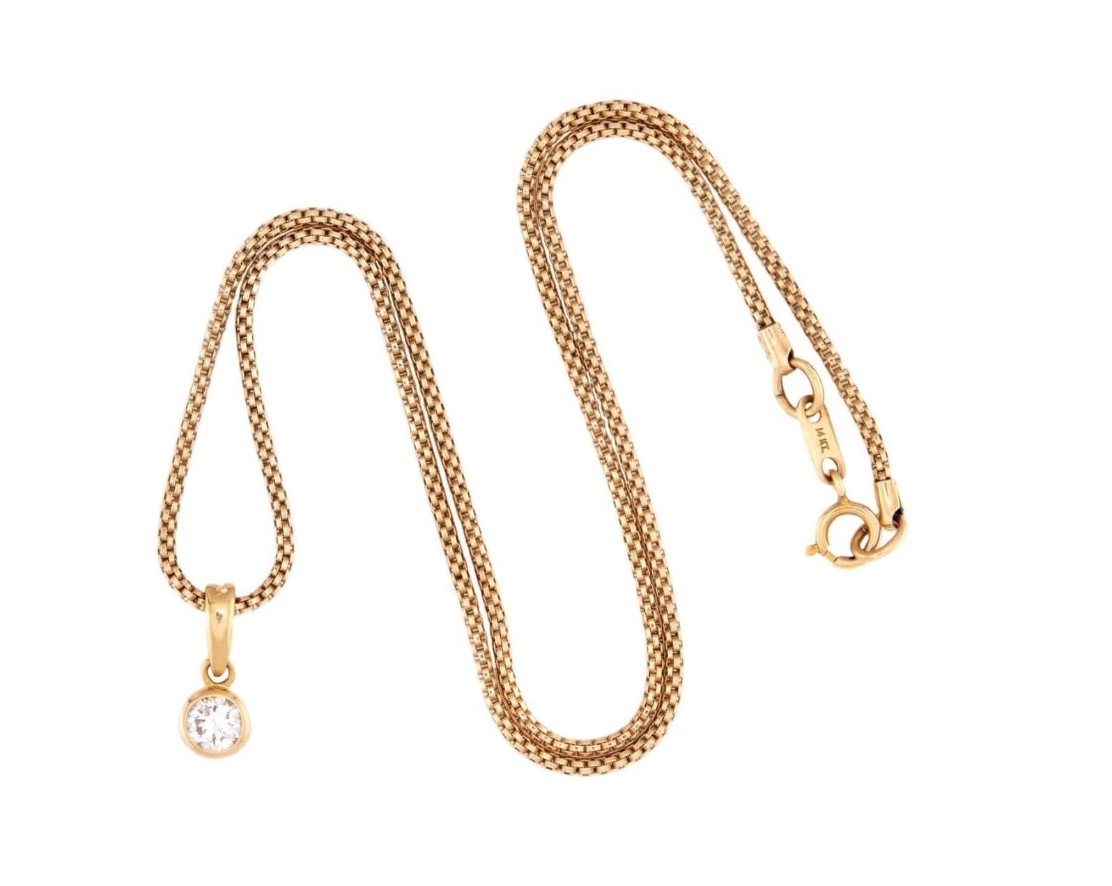 ADLER Estate 18k/14k Diamant-Anhänger-Halskette im Angebot 1