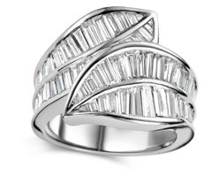 Adler Genèva 18k Gold Diamond Ring 3.05 ct. Baguette Cut, Estate Sultan Oman