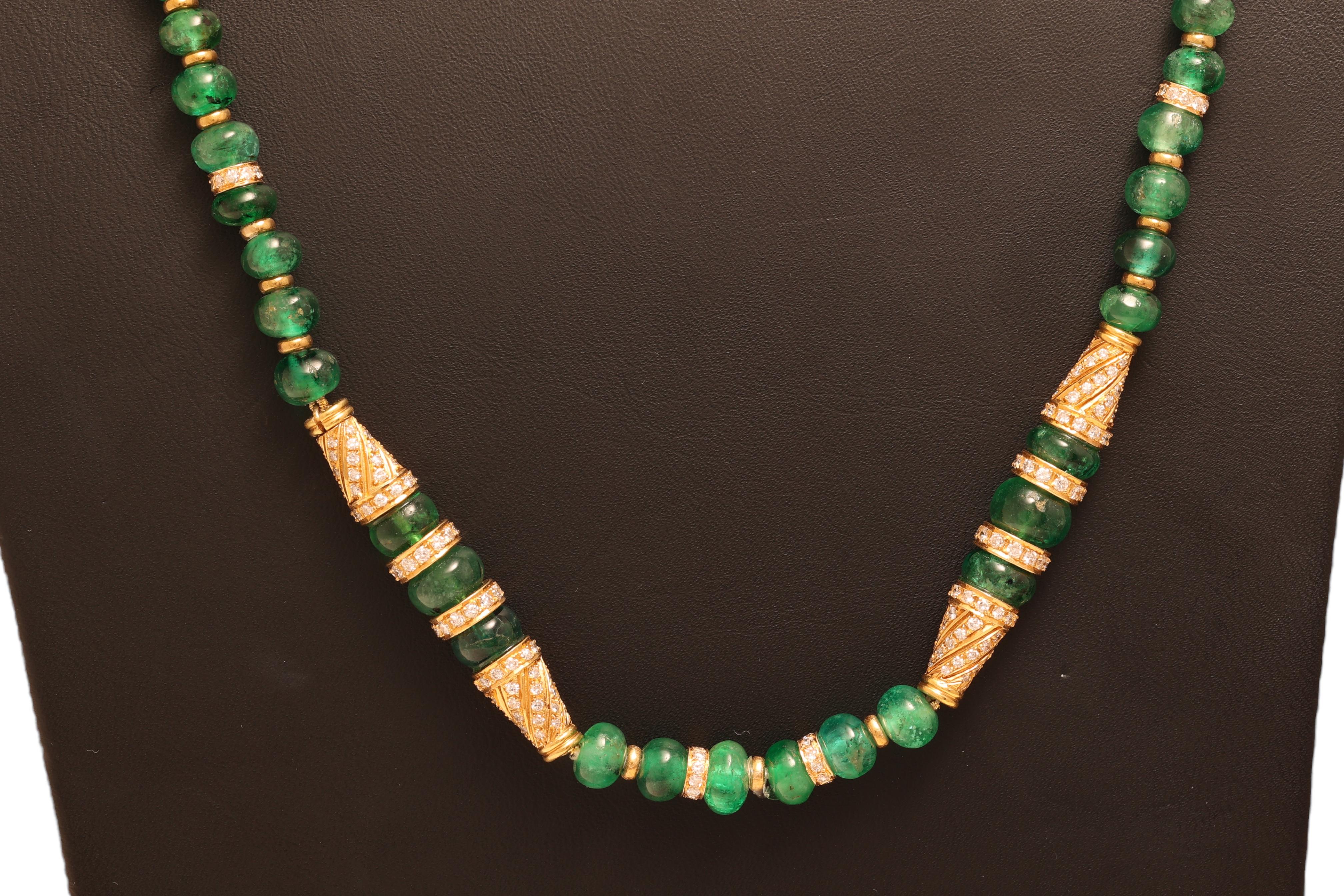 Adler Genèva 18kt Gold Necklaces 480ct Faceted Bead Emeralds CGL Certified For Sale 8