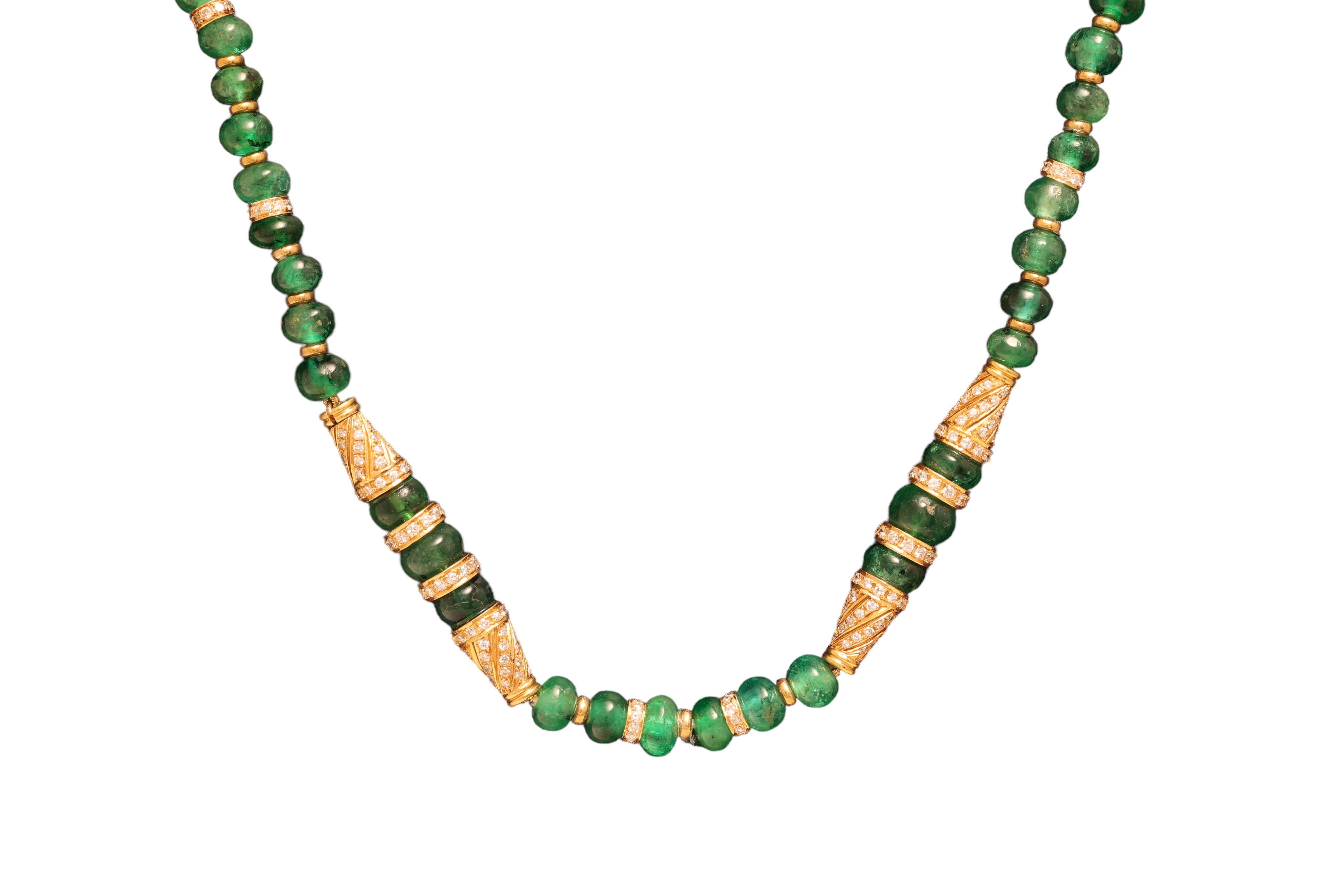 Adler Genèva 18kt Gold Necklaces 480ct Faceted Bead Emeralds CGL Certified For Sale 9