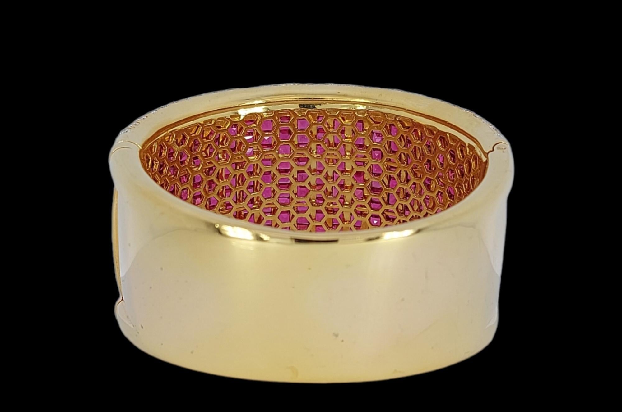 Square Cut Adler Geneva Bracelet, Earrings, Ring Rubies & Diamonds H.M.Sultan Qaboos BinSai For Sale