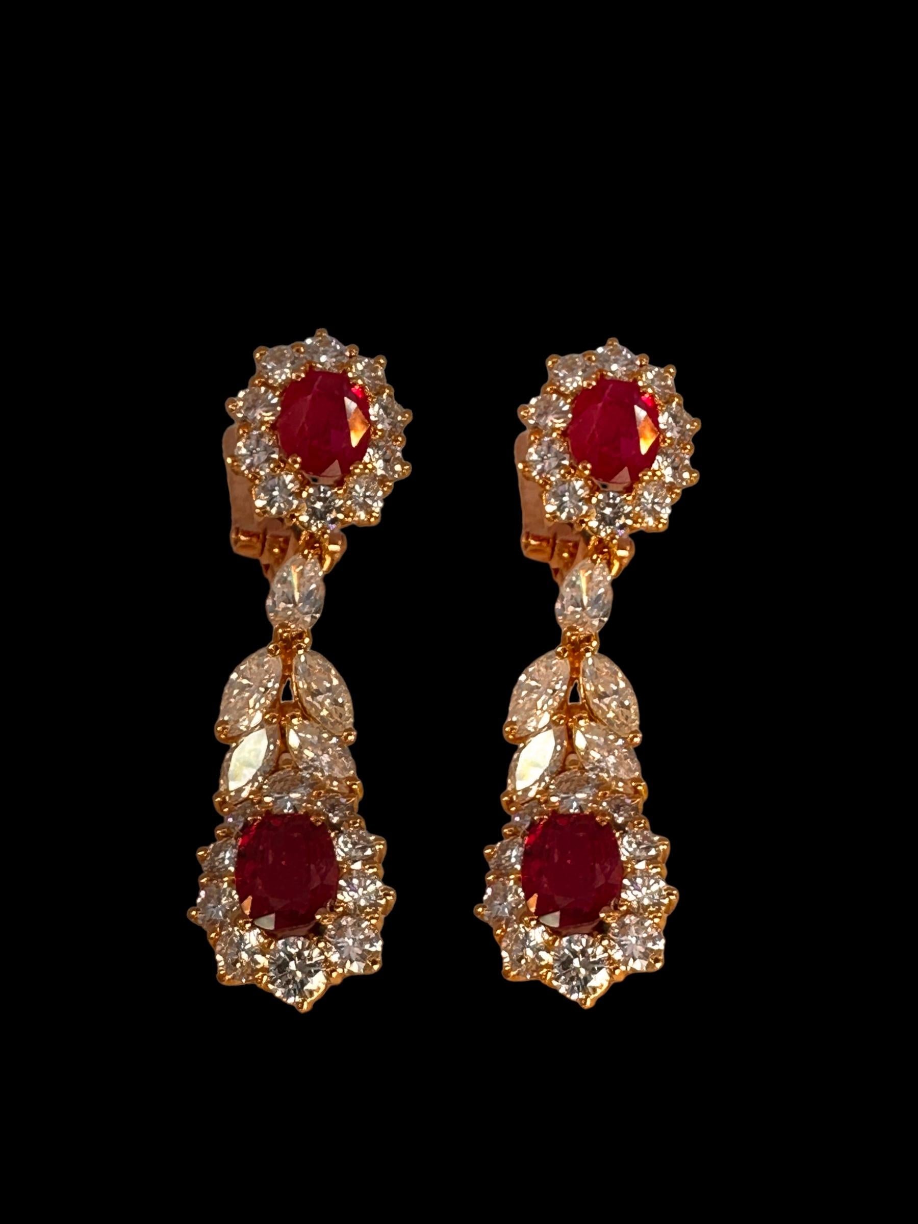 Artisan Adler Geneva Ruby & Diamond set: Necklace, Earrings, Ring & Bracelet
