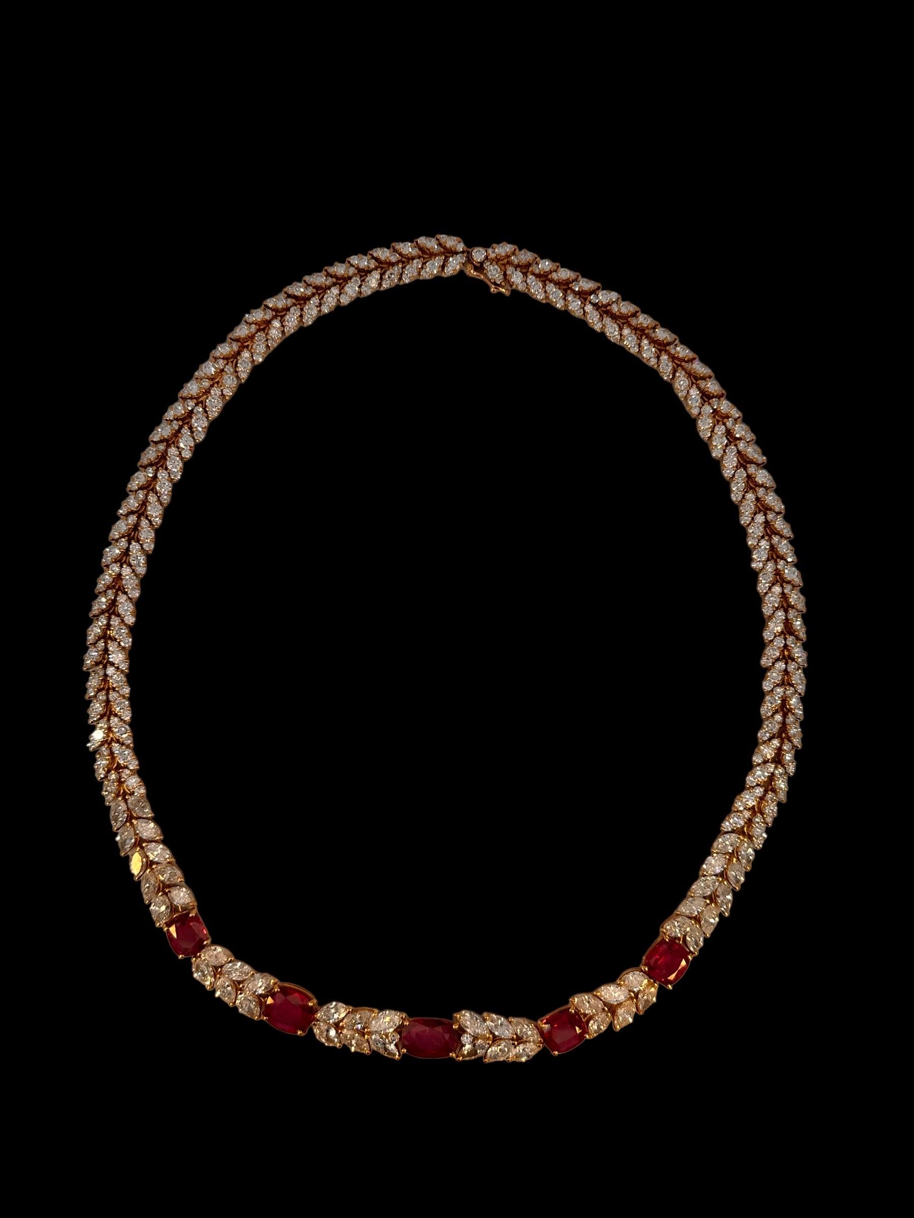 Women's Adler Geneva Ruby & Diamond set: Necklace, Earrings, Ring & Bracelet