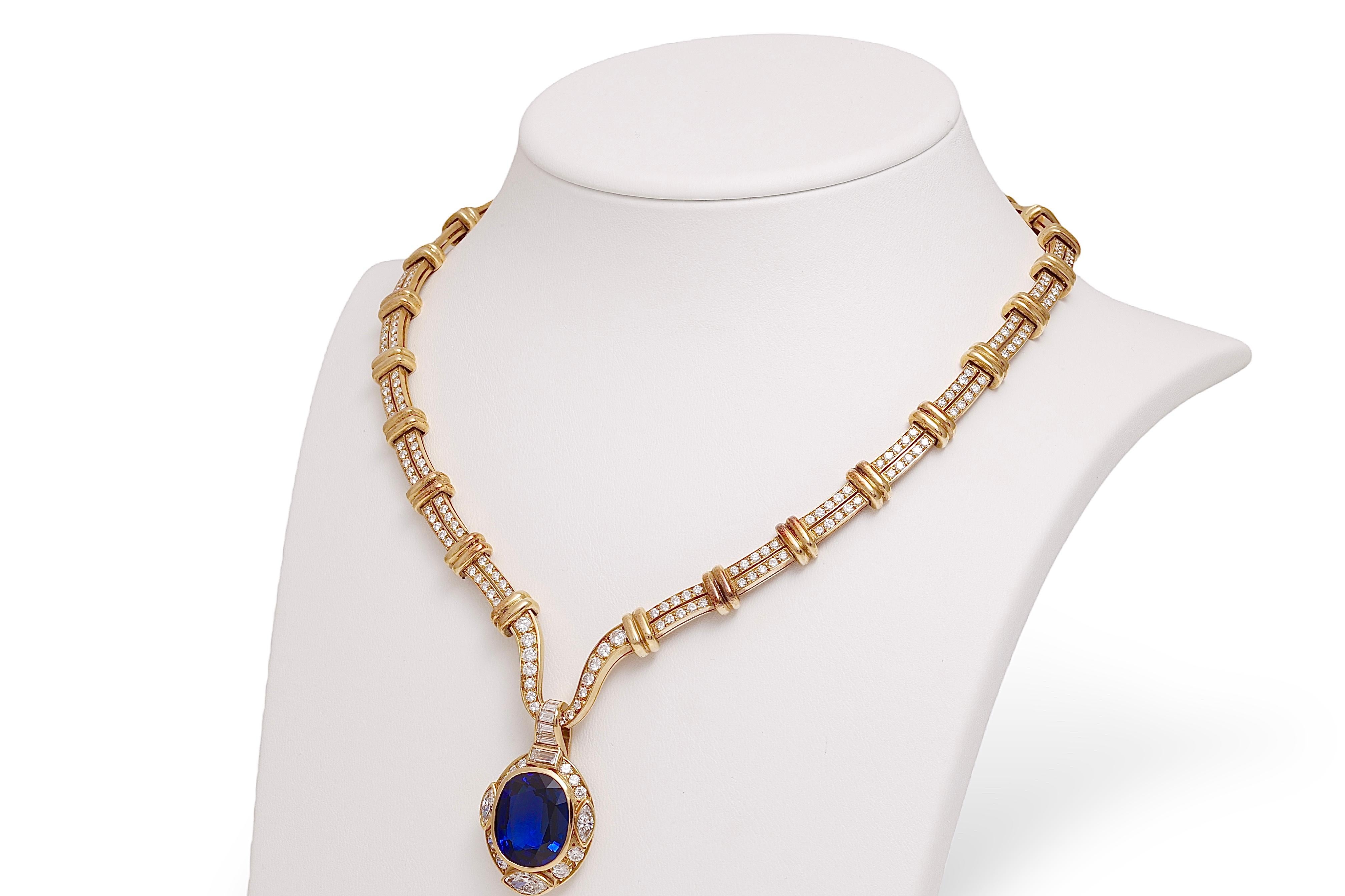 Adler Genèva Saphir & Diamanten Halskette, Nachlass Sultan Oman Qaboos Bin Said im Angebot 6