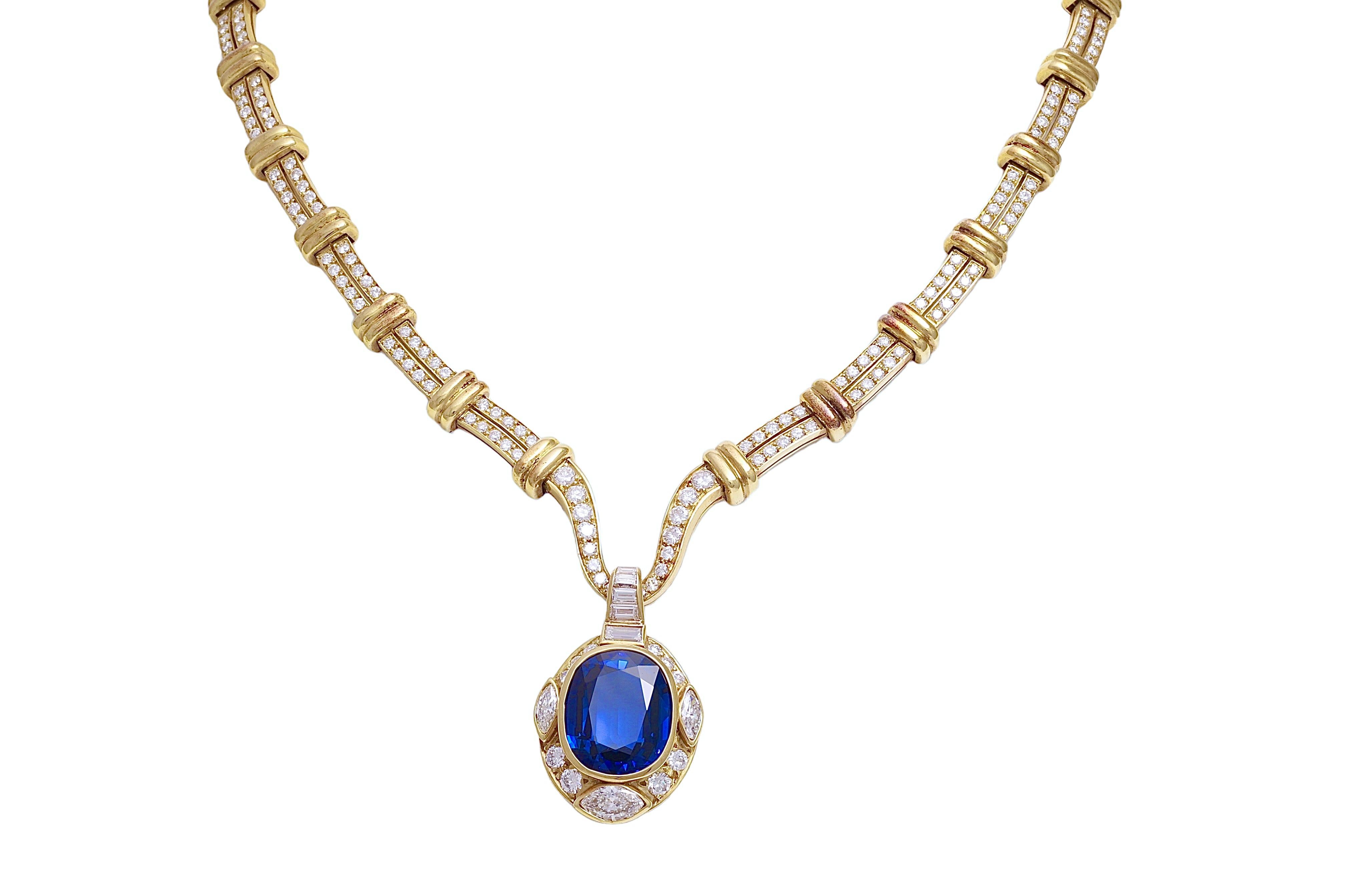 Adler Genèva Sapphire & Diamonds Necklace, Estate Sultan Oman Qaboos Bin Said For Sale 13