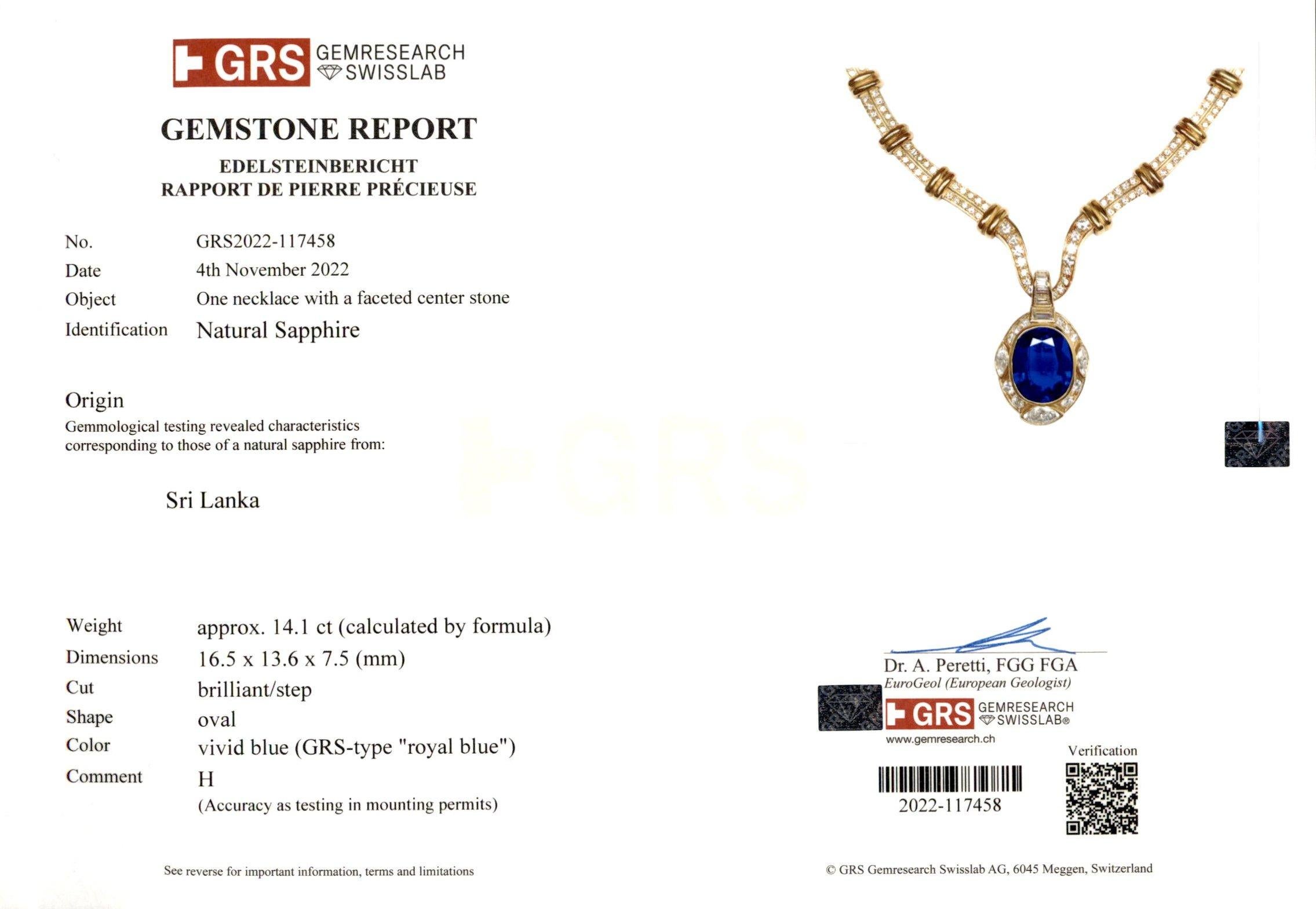 Adler Genèva Sapphire & Diamonds Necklace, Estate Sultan Oman Qaboos Bin Said For Sale 14
