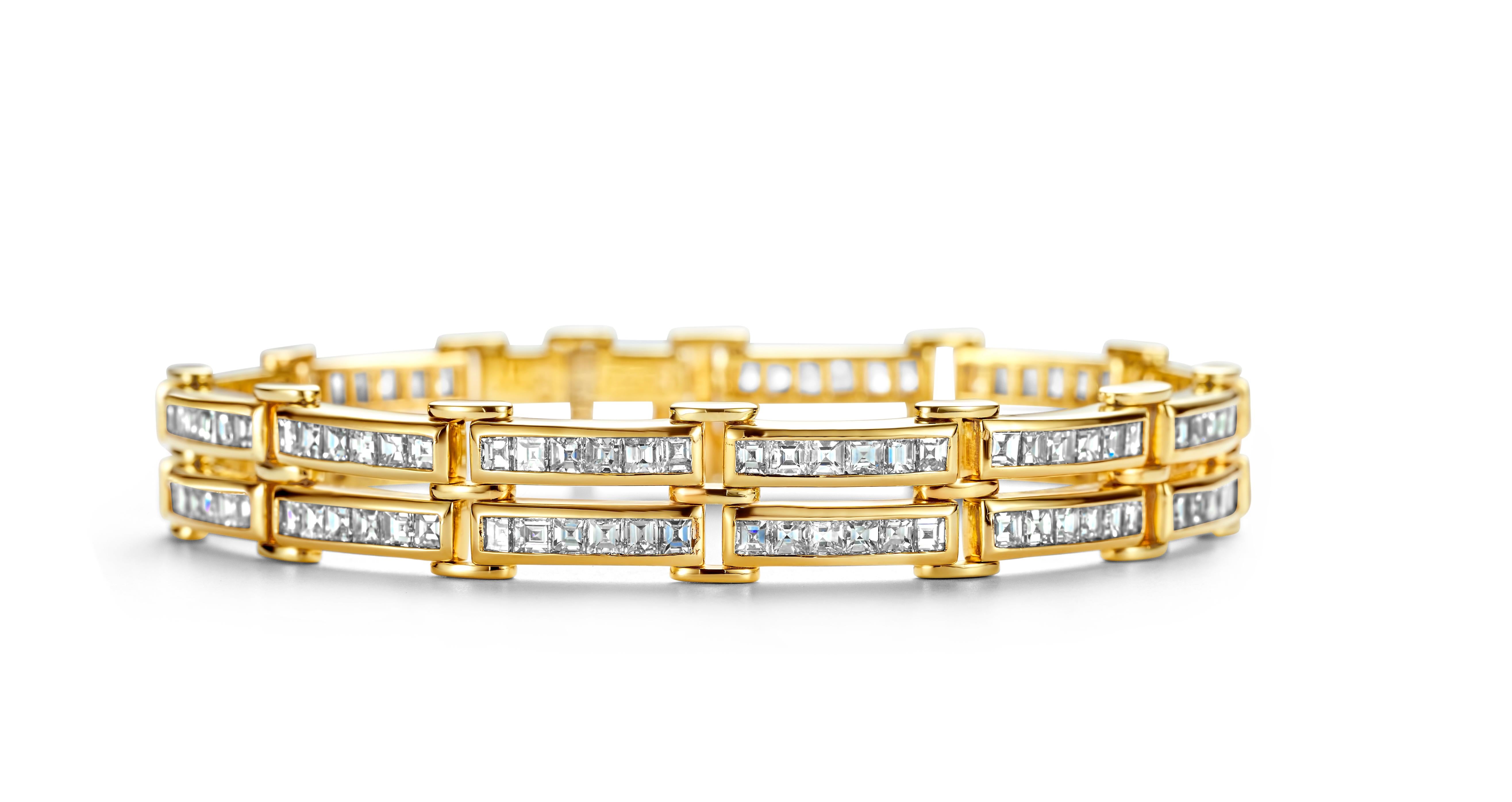 Women's or Men's Adler Genève 18kt Gold, 37 Ct Diamonds Choker Necklace & Bracelet, Estate Sultan For Sale