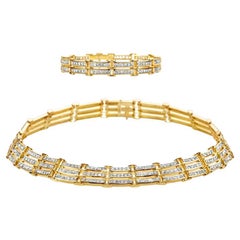 Vintage Adler Genève 18kt Gold, 37 Ct Diamonds Choker Necklace & Bracelet, Estate Sultan