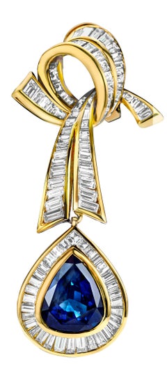 Adler Genève Earrings 17.5ct, Sapphire & 11ct, Diamonds, Estate Sultan Oman