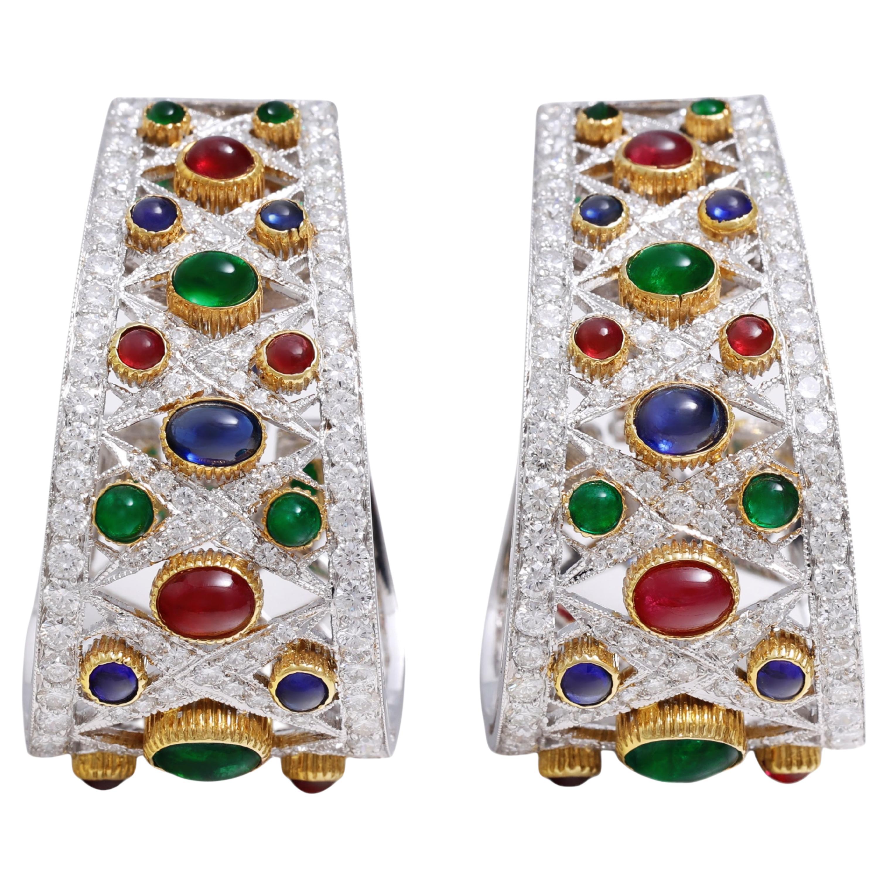 Pendientes Adler Genève Piedras preciosas y diamantes S.M. el Sultán Qaboos Bin Said Omán