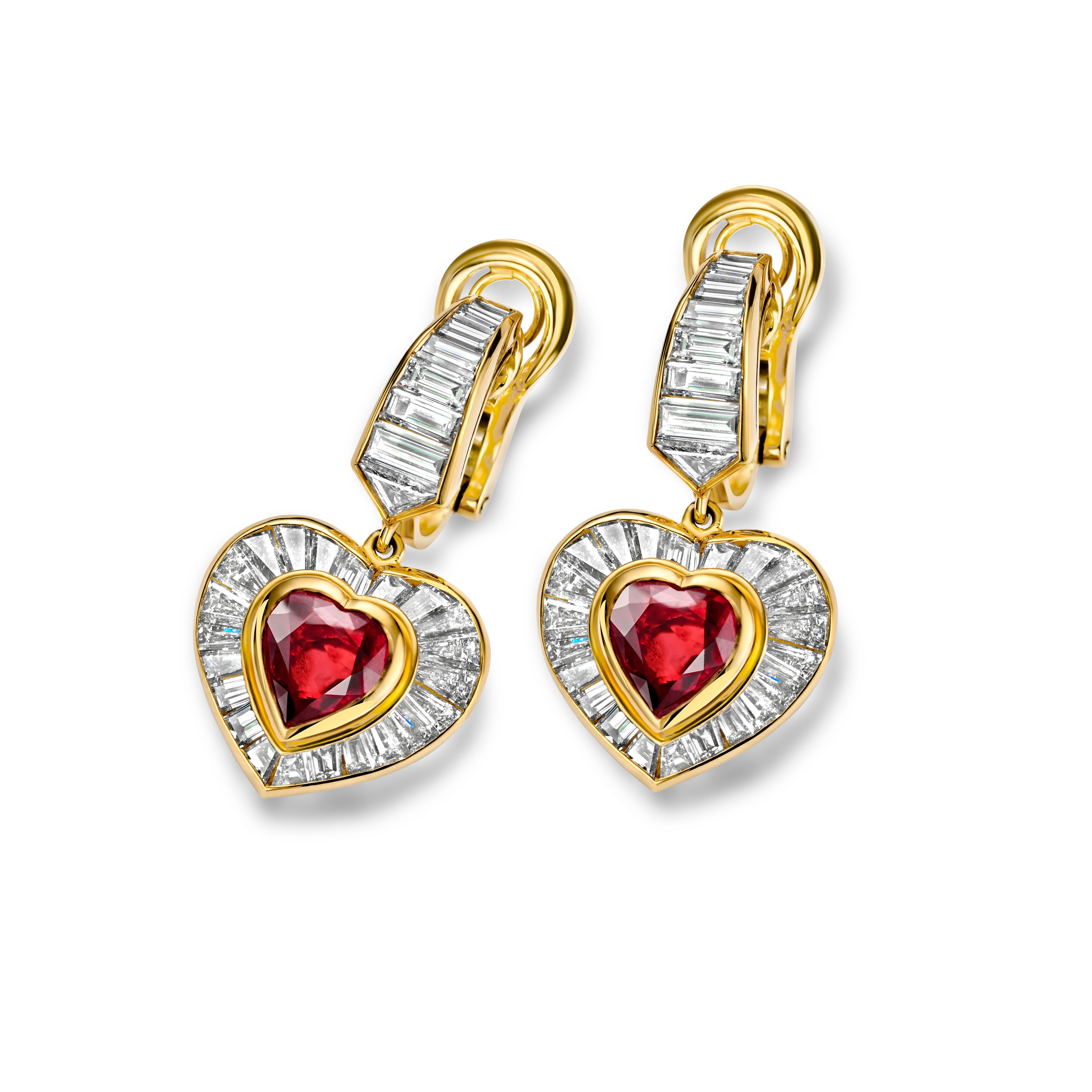 Adler Genève Set 18k Gold Necklace, Ring, Earrings, Bracelet, Ruby, Diamonds For Sale 6