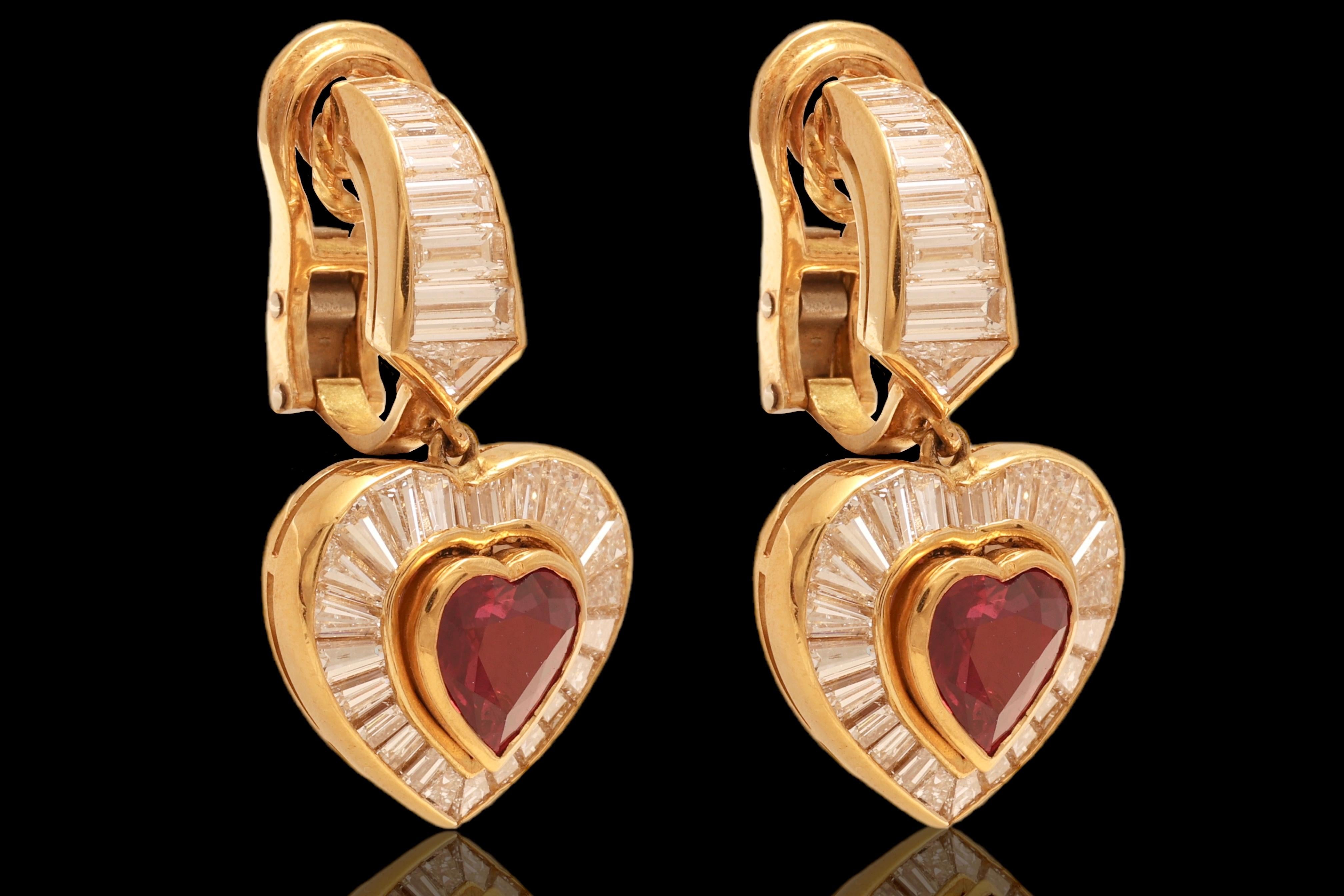 Adler Genève Set 18k Gold Necklace, Ring, Earrings, Bracelet, Ruby, Diamonds For Sale 7
