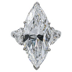 Adler GIA Certified 10.04 Carat D Color Marquise Diamond Ring