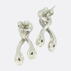 Adler Pear and Pave Diamond Set Drop Earrings