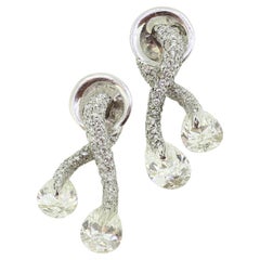 Adler Pear and Pave Diamond Set Drop Earrings