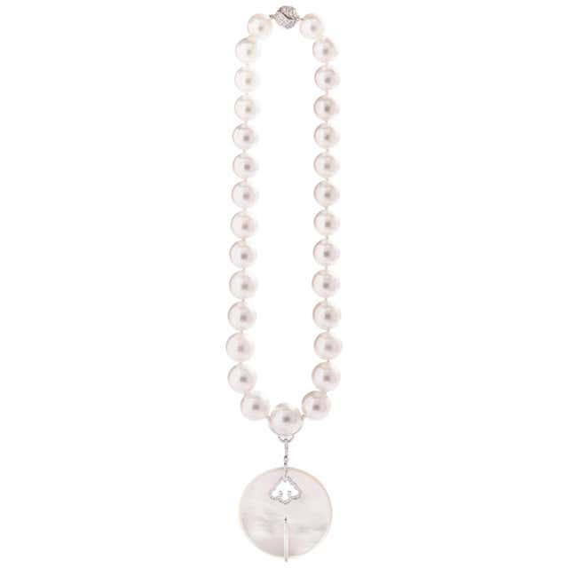 Sautoir Cultured Pearl Long Necklace at 1stDibs