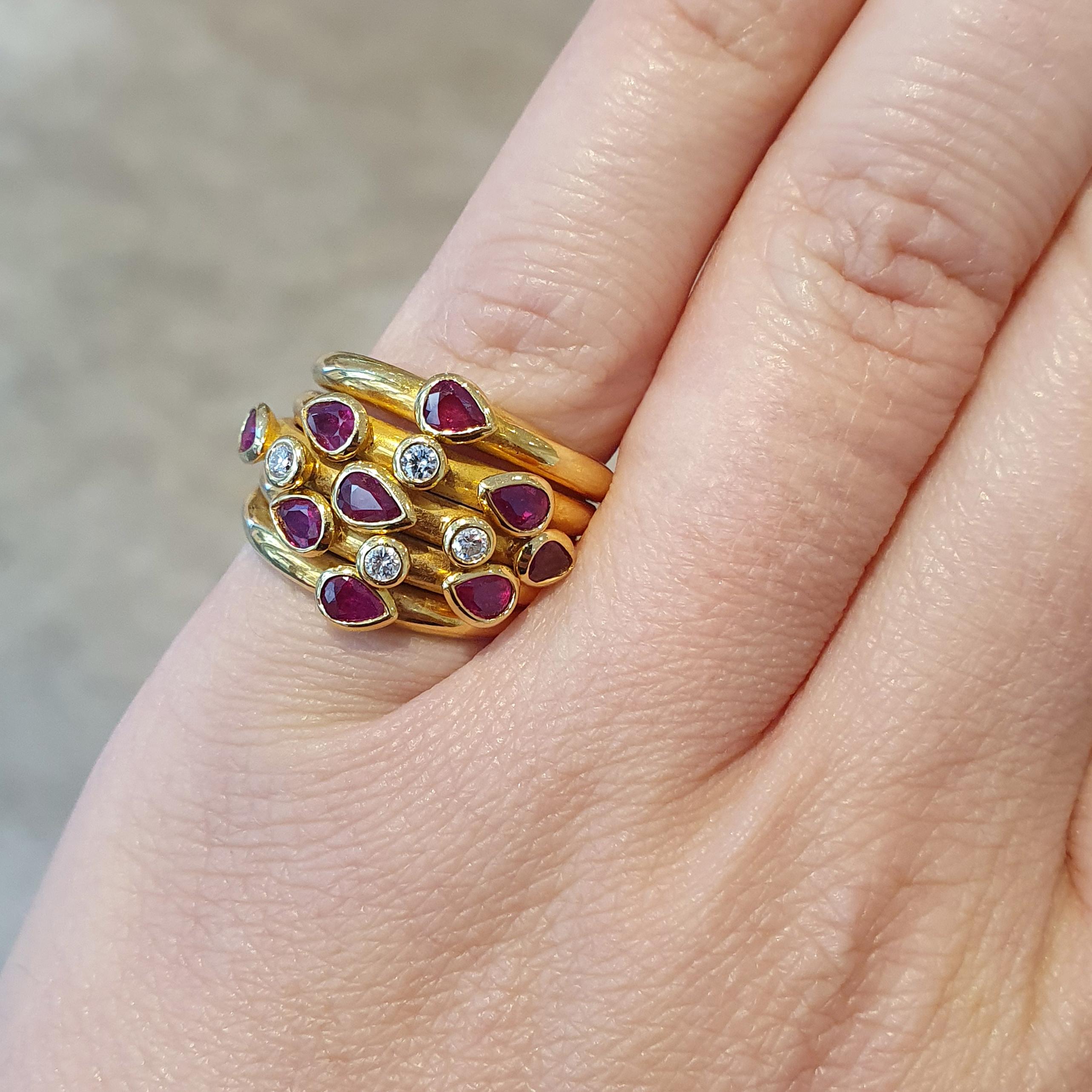Adler Seragilo Collection Ruby Diamond Yellow Gold 18K Ring For Sale 3